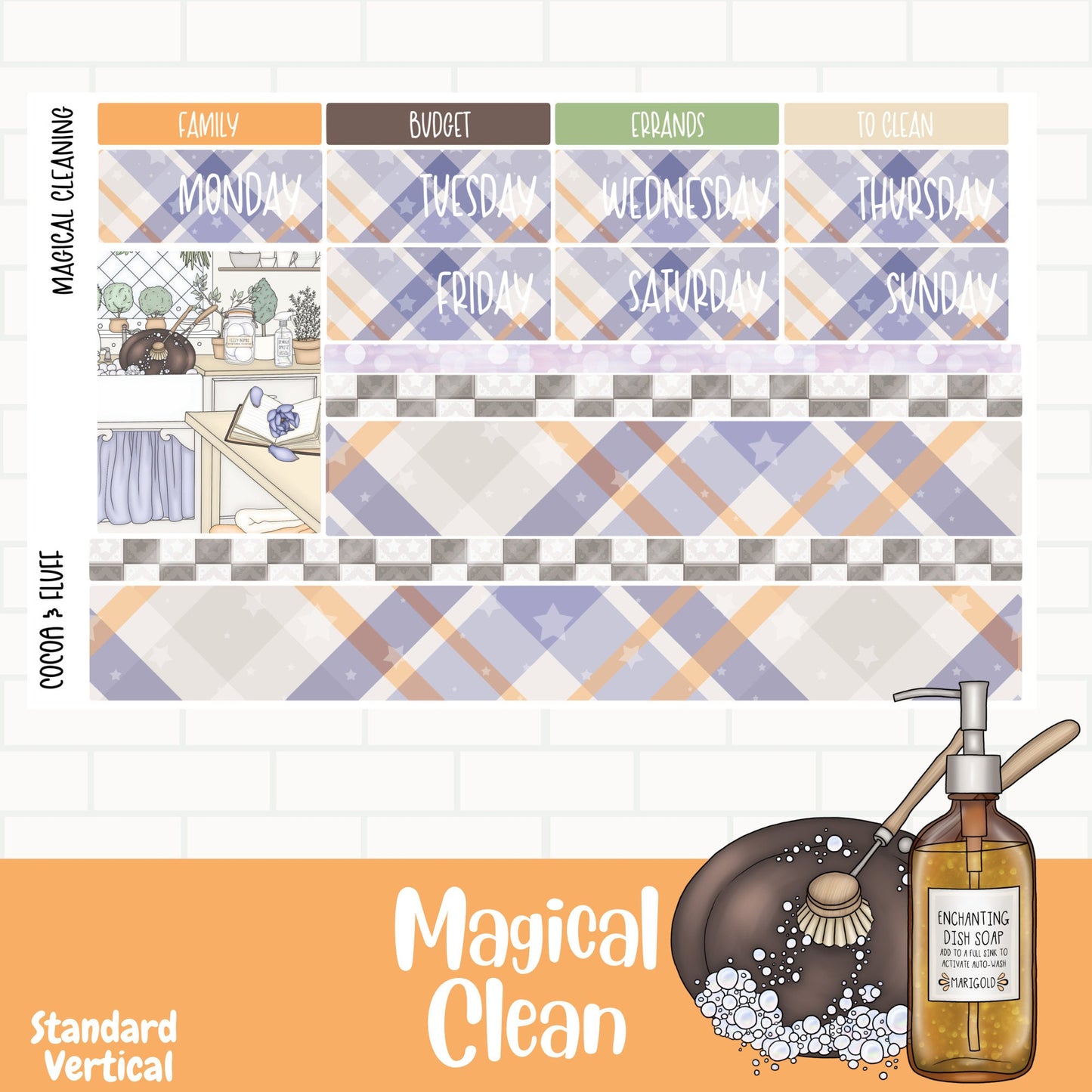 Magical Clean Deluxe Standard Vertical Weekly Sticker Kit