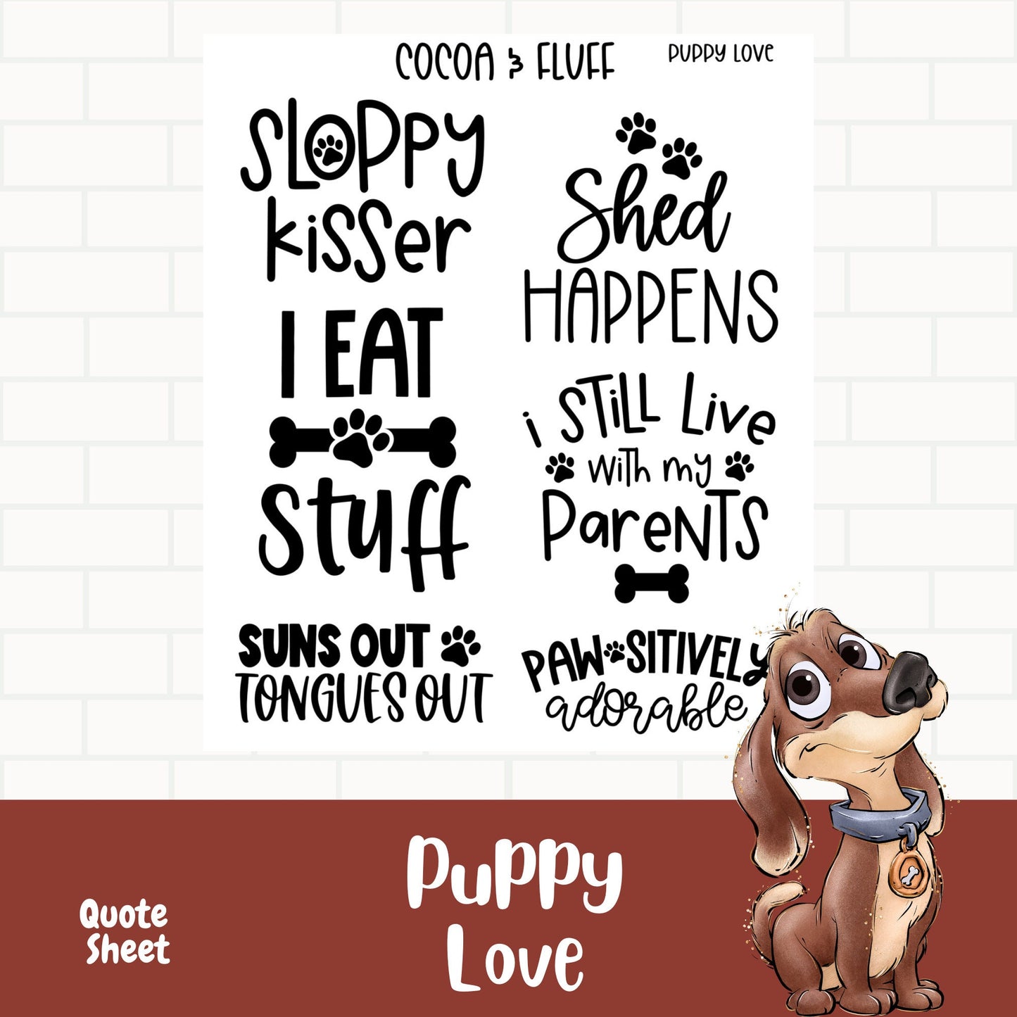 Puppy Love Quote Sheet