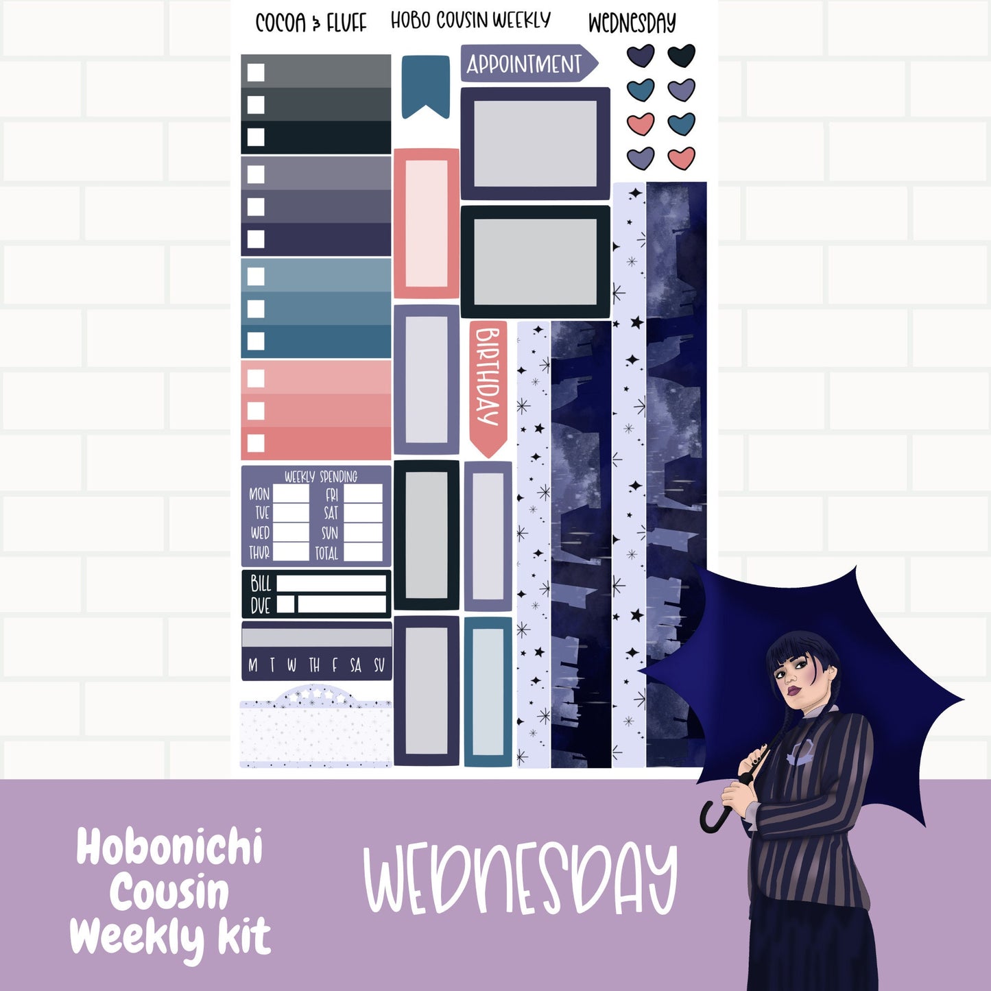 Nevermore Hobonichi Cousin Sticker Kits