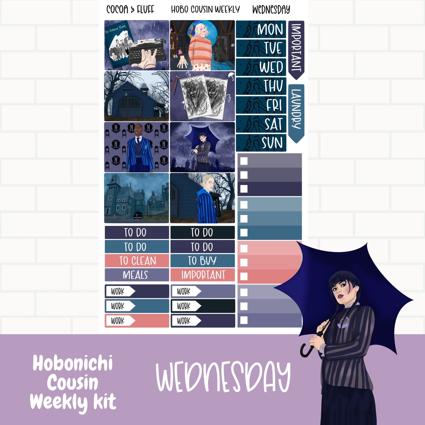 Nevermore Hobonichi Cousin Sticker Kits