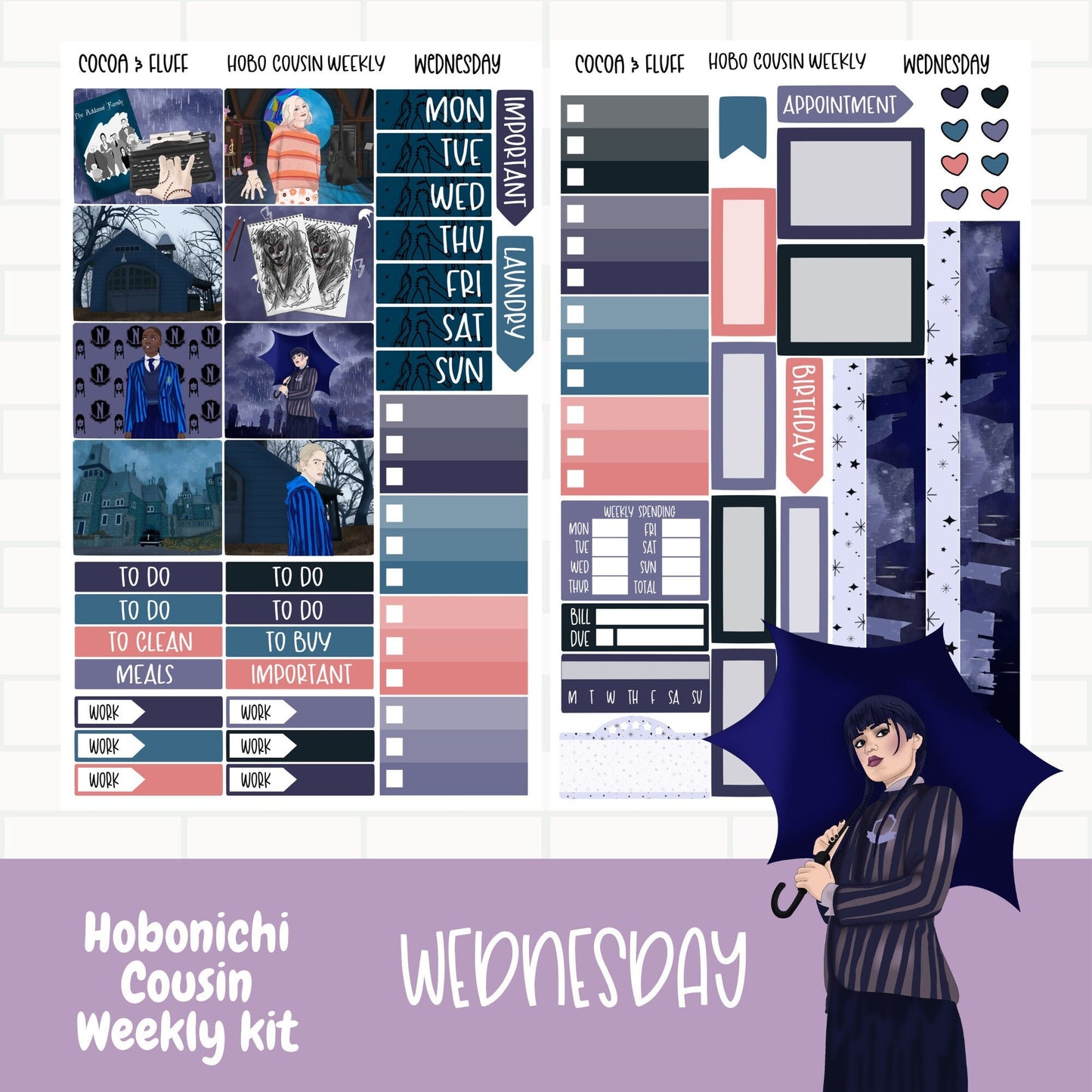 Nevermore Hobonichi Cousin Sticker Kits