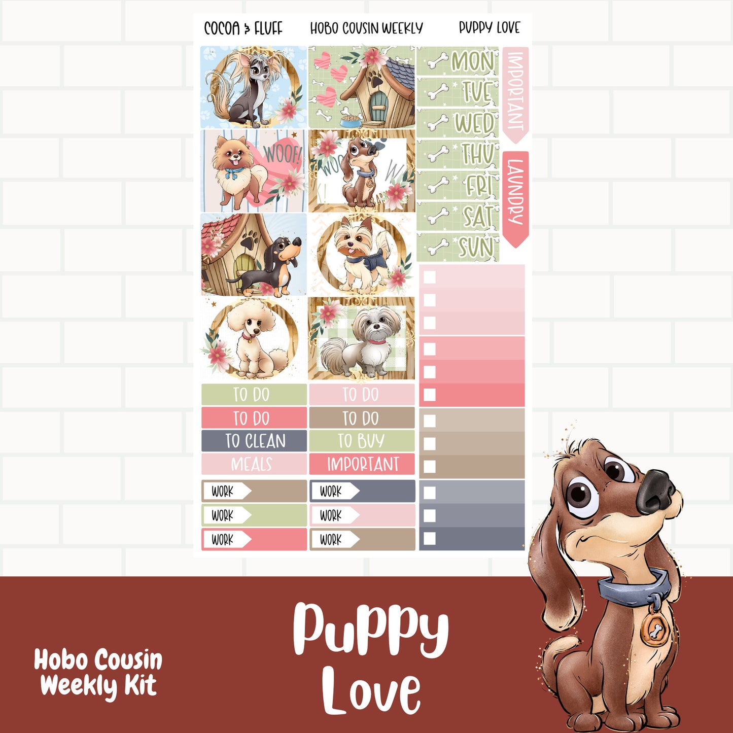 Puppy Love Hobo Cousin Weekly Sticker Kit
