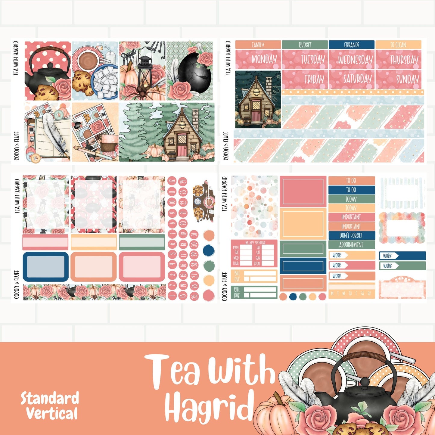 Tea with The Keeper of the Keys Standard Vertical Weekly Sticker Kit