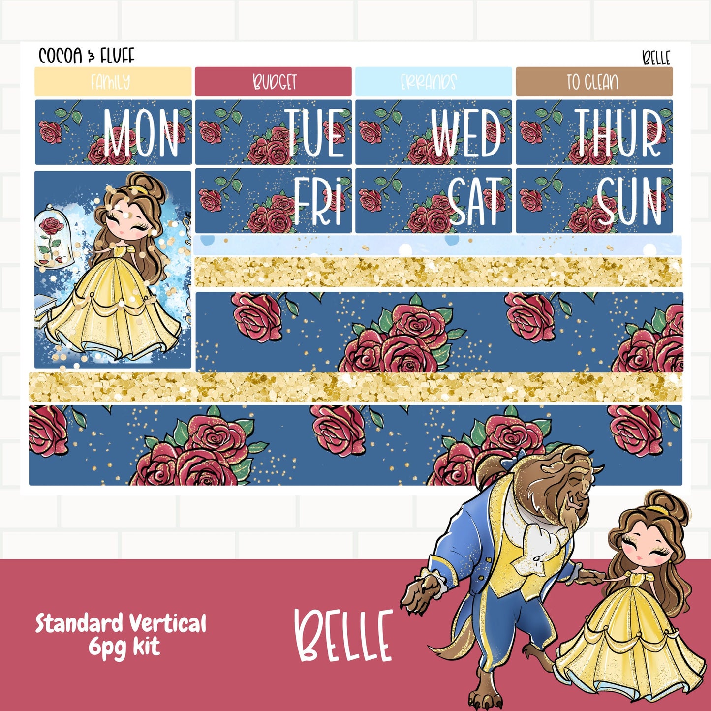 Belle Standard Vertical Weekly Sticker Kit