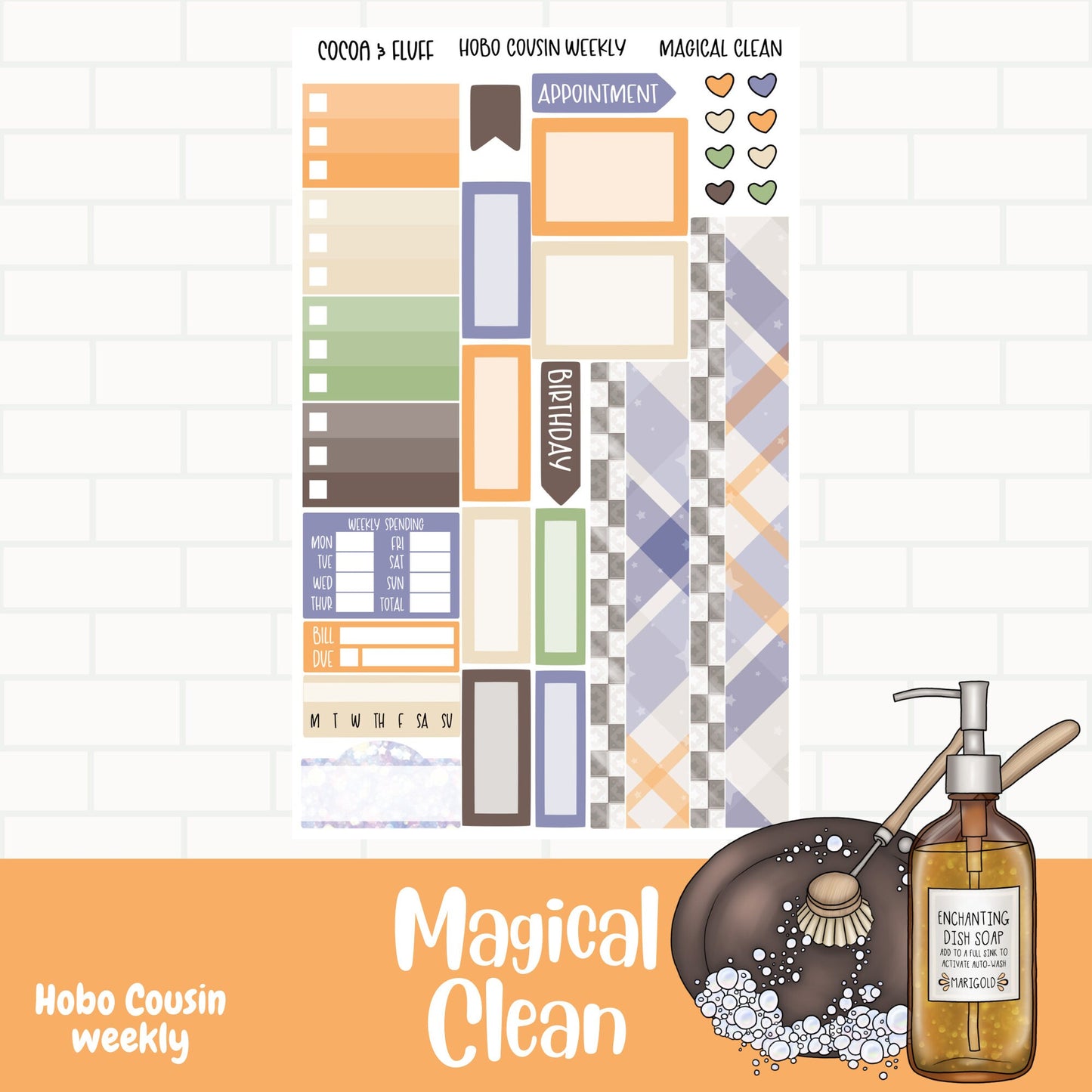 Magical Clean Hobo Cousin Weekly Sticker Kit