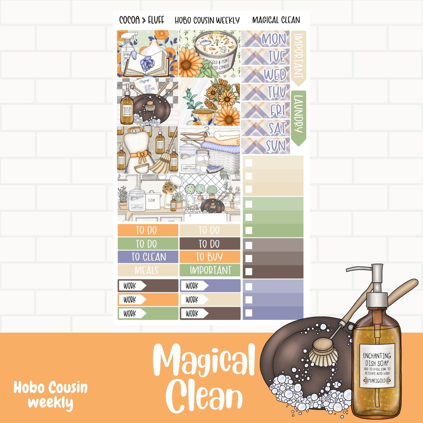 Magical Clean Hobo Cousin Weekly Sticker Kit