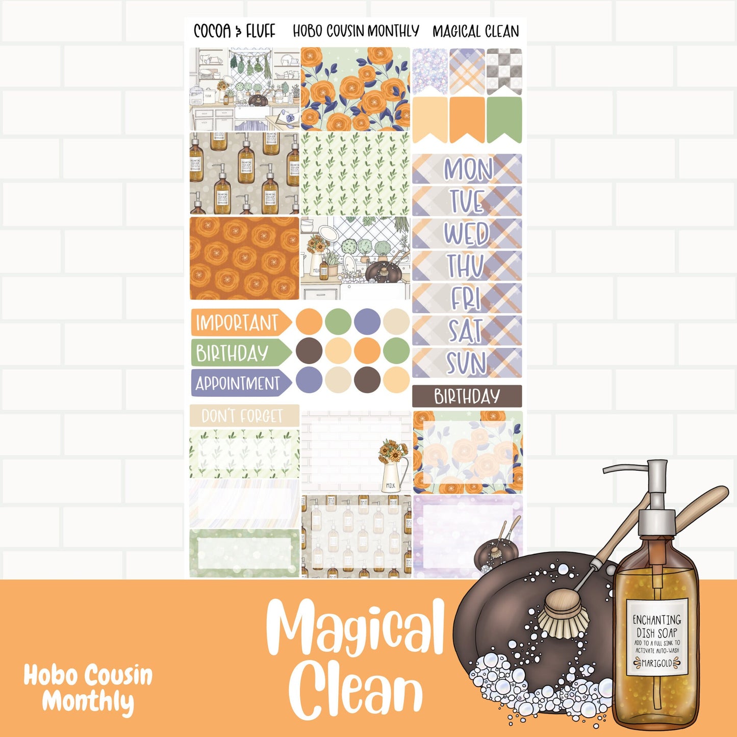 Magical Clean Hobo Cousin Weekly Sticker Kit