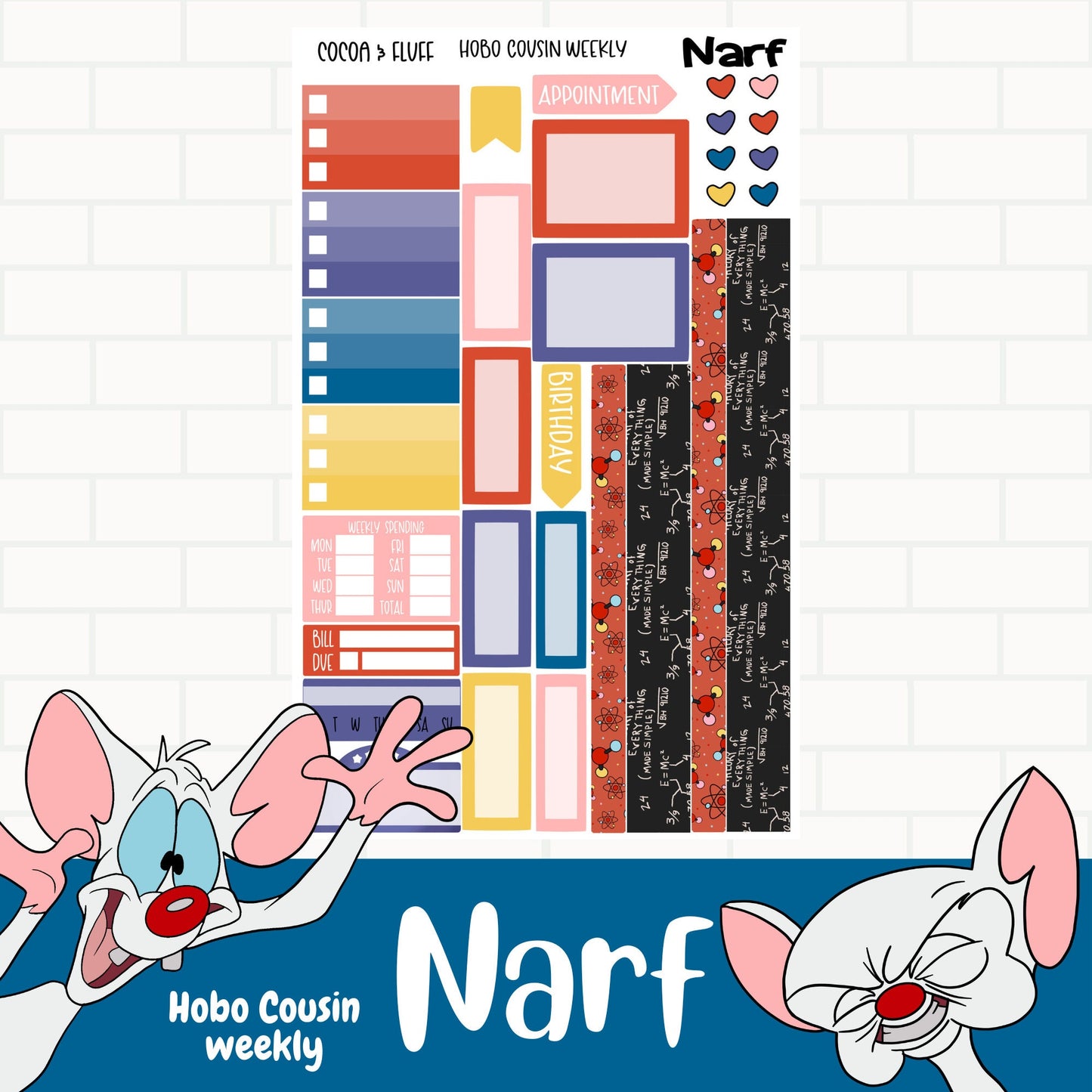 Narf Hobo Cousin Weekly and Monthly Sticker kit