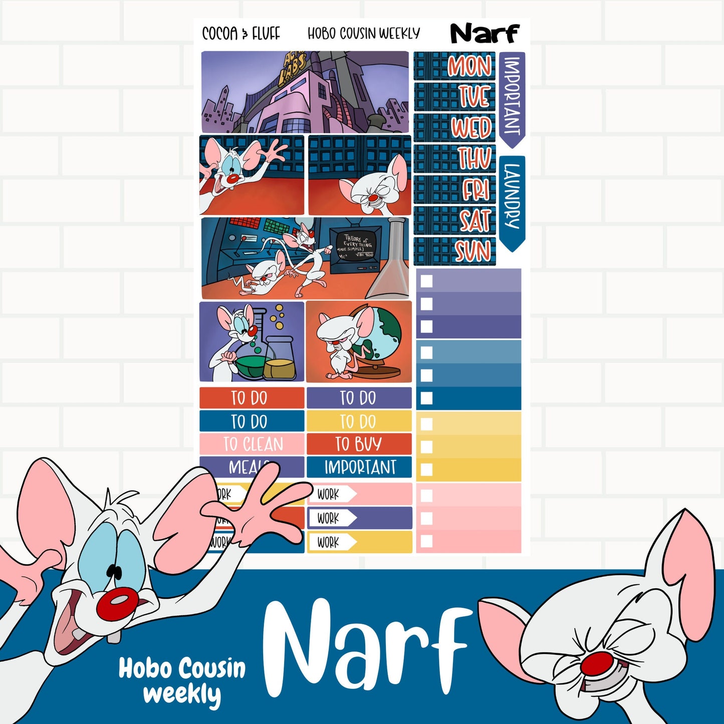 Narf Hobo Cousin Weekly and Monthly Sticker kit