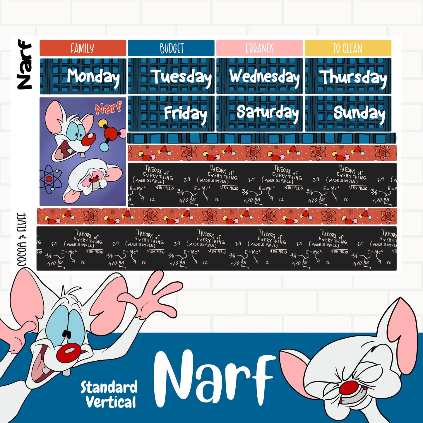 Narf Standard Vertical Weekly Sticker Kit