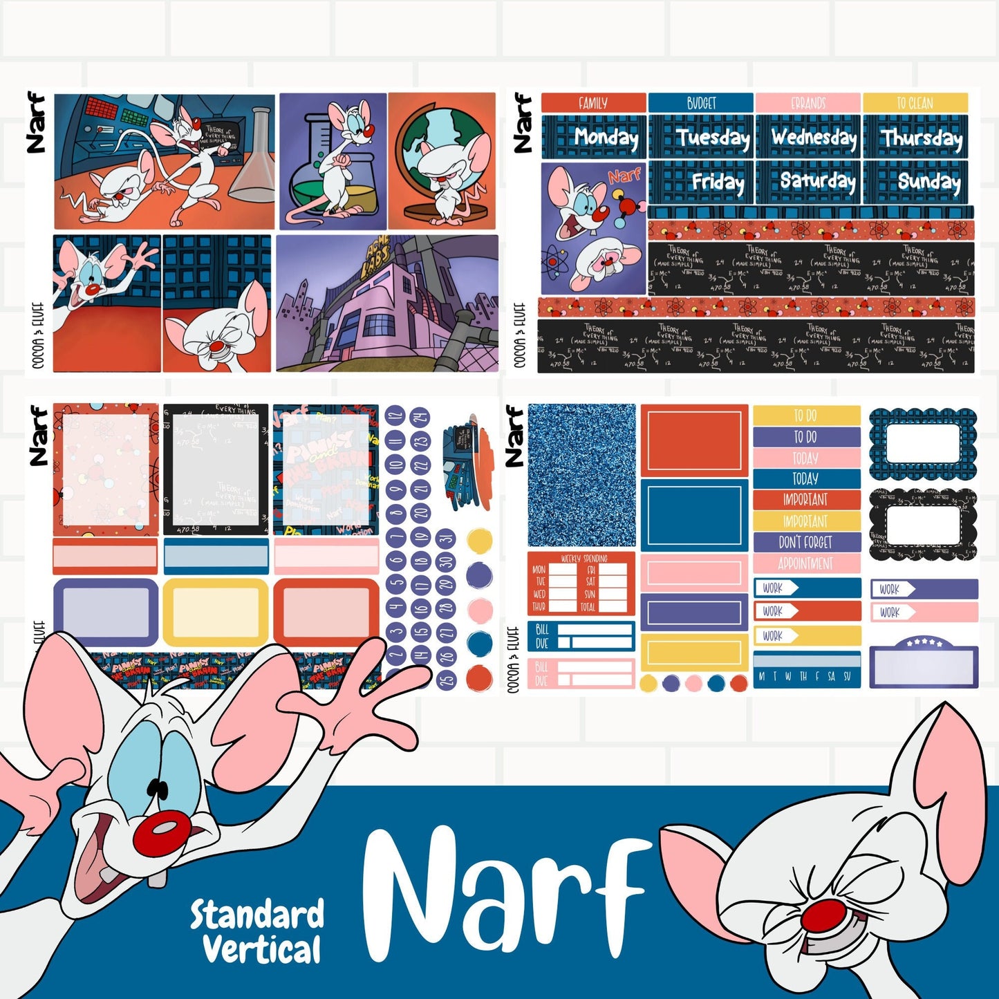 Narf Standard Vertical Weekly Sticker Kit