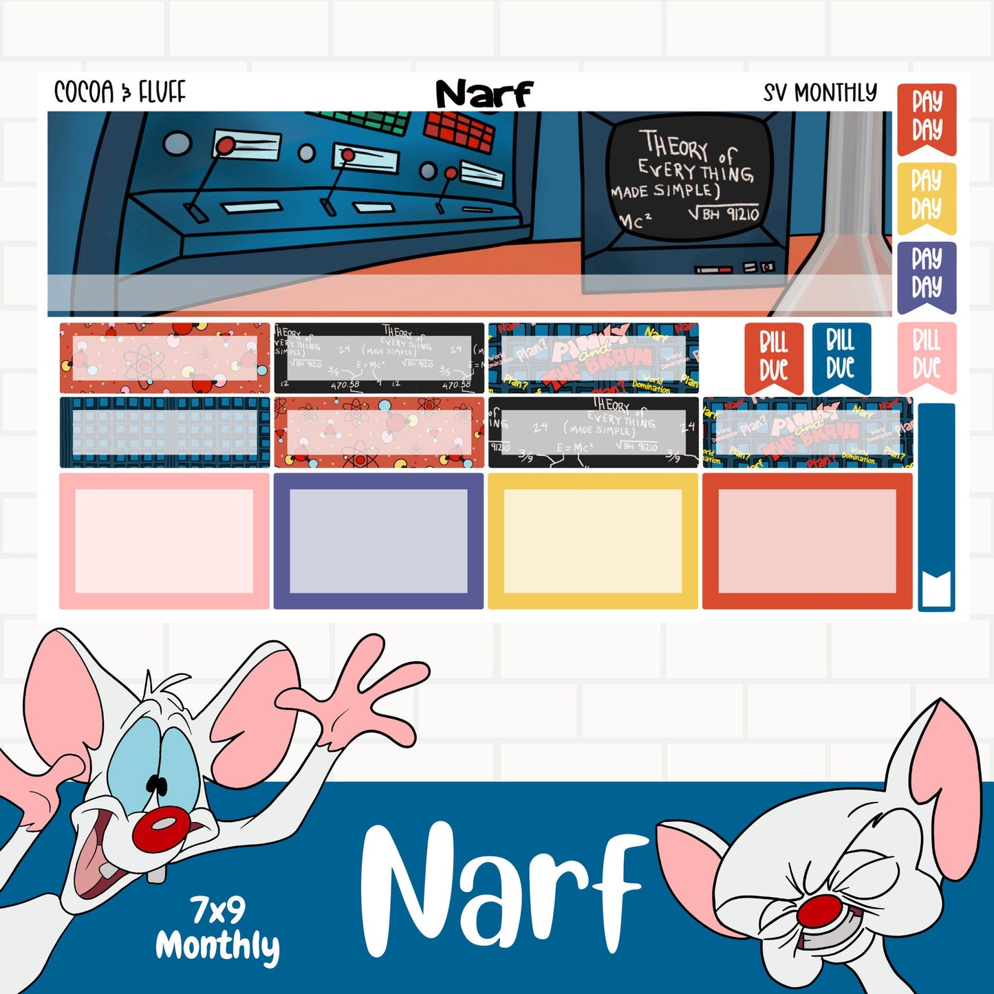 Narf Standard Vertical Monthly Sticker Kit