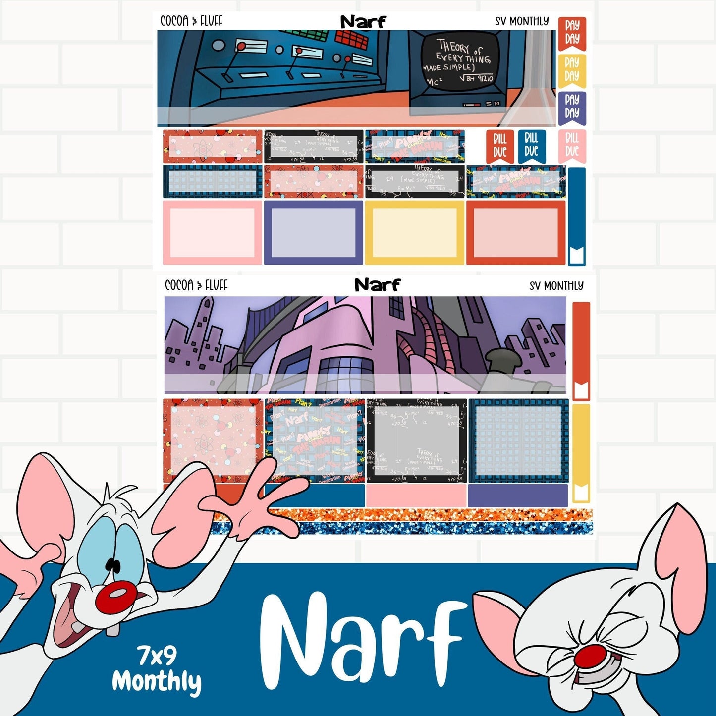 Narf Standard Vertical Monthly Sticker Kit