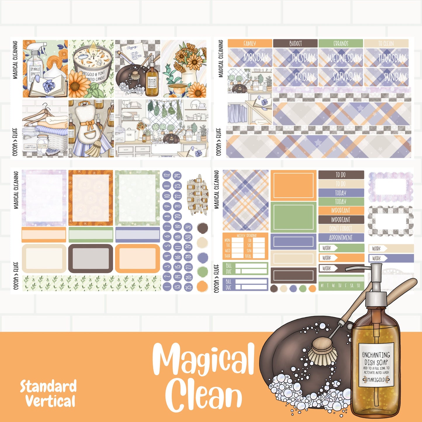 Magical Clean Deluxe Standard Vertical Weekly Sticker Kit