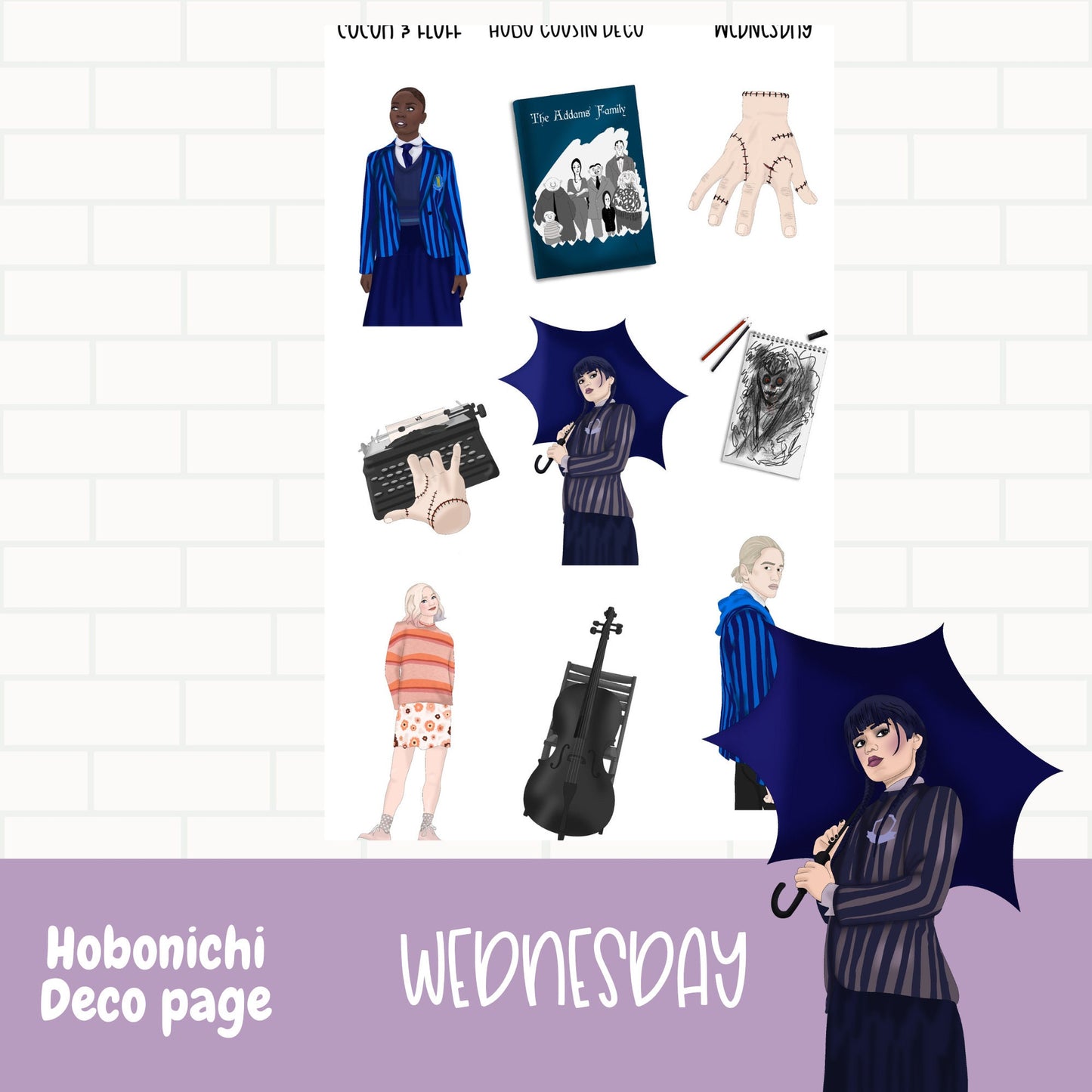 Nevermore Hobonichi Cousin Sticker Kits