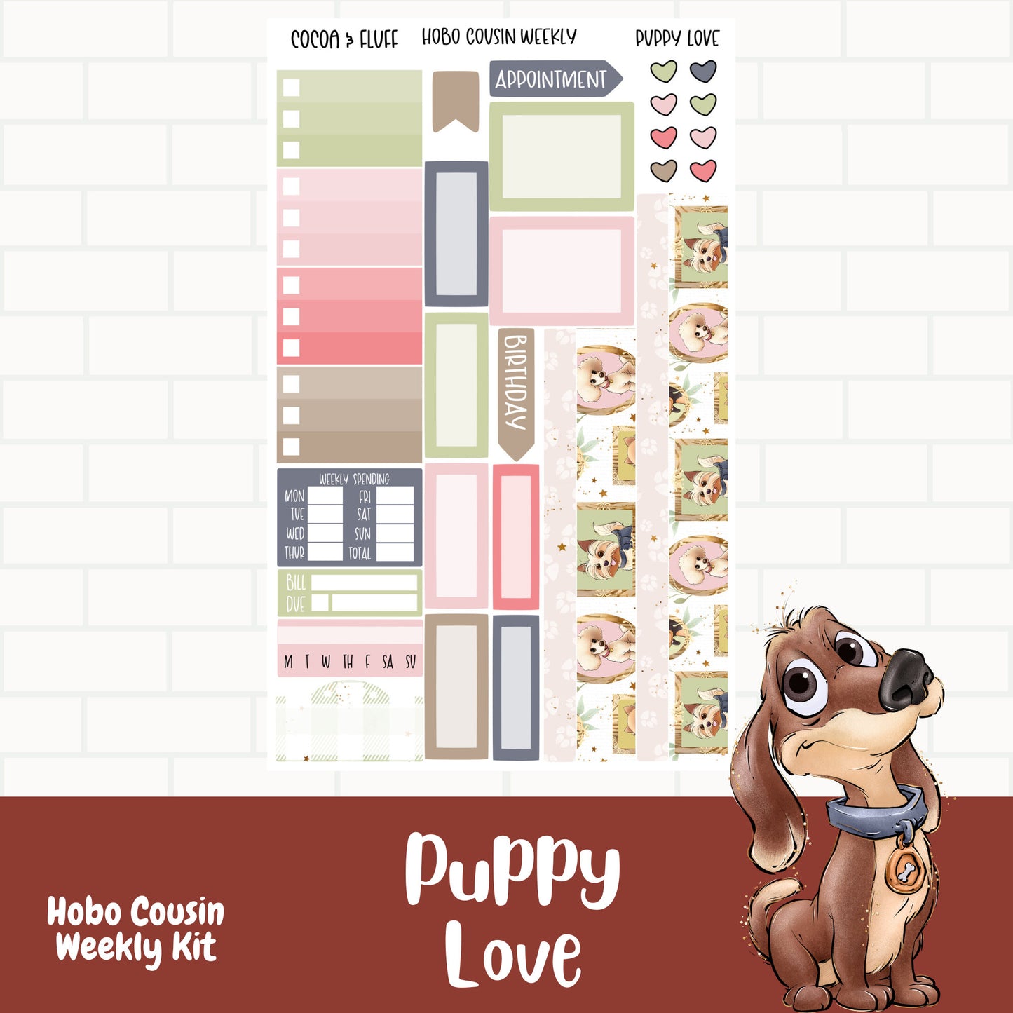 Puppy Love Hobo Cousin Weekly Sticker Kit