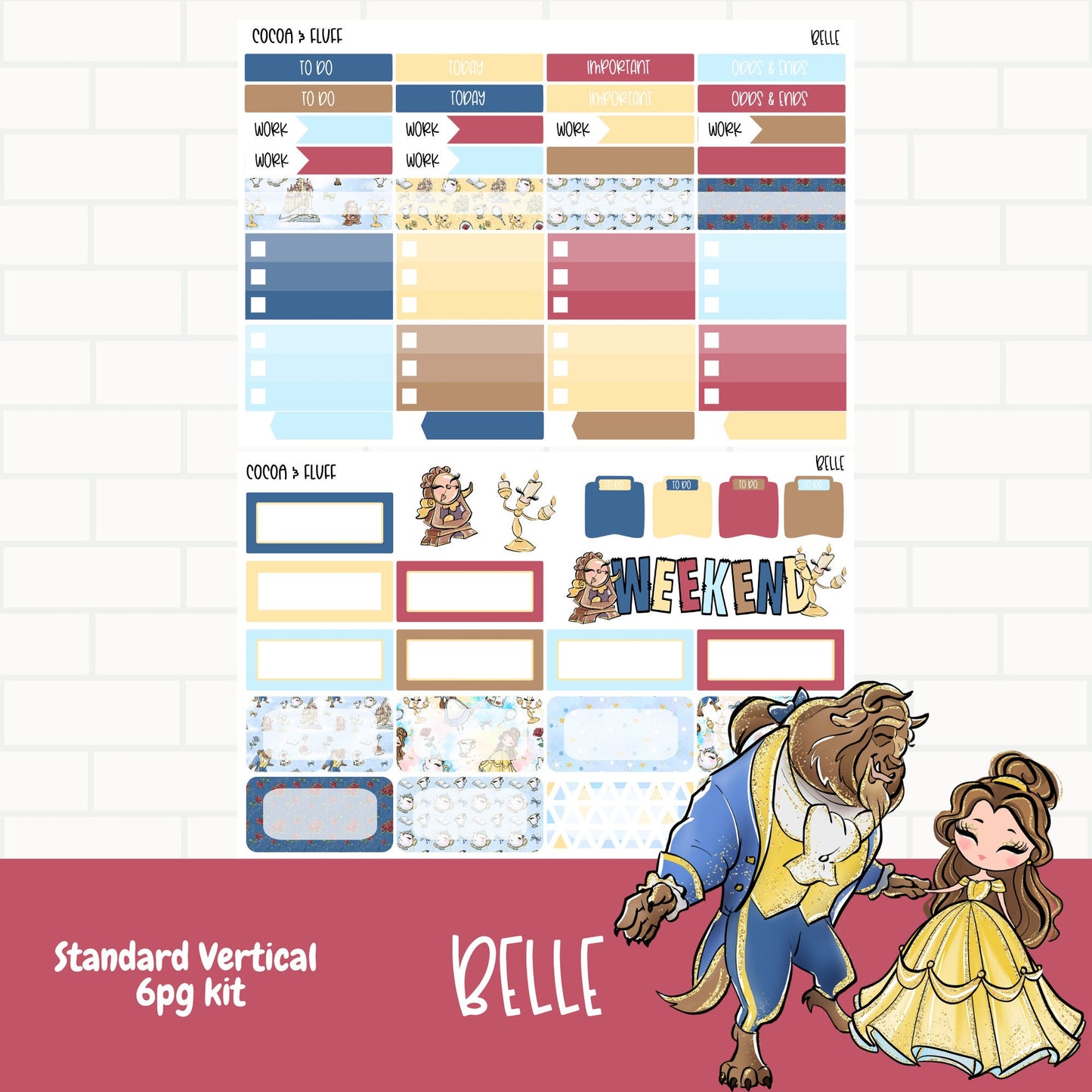 Belle Standard Vertical Weekly Sticker Kit