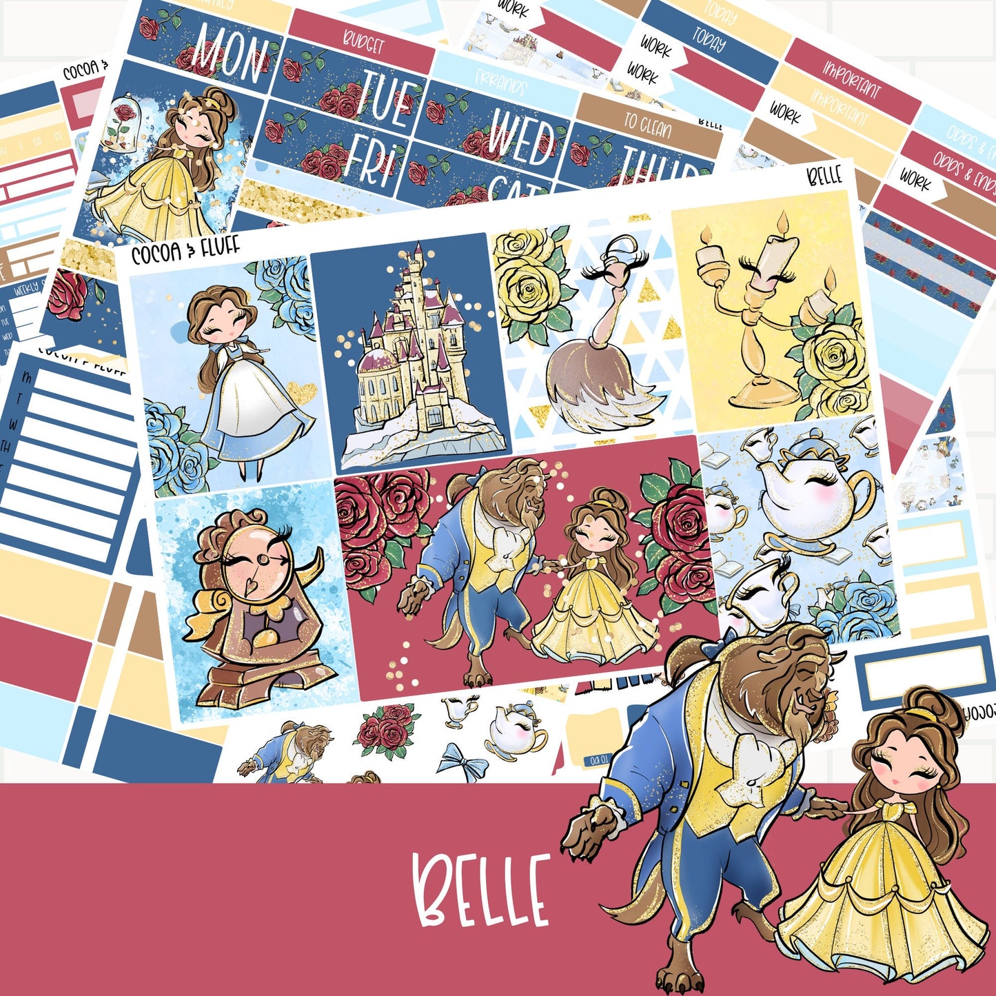 Belle Standard Vertical Weekly Sticker Kit