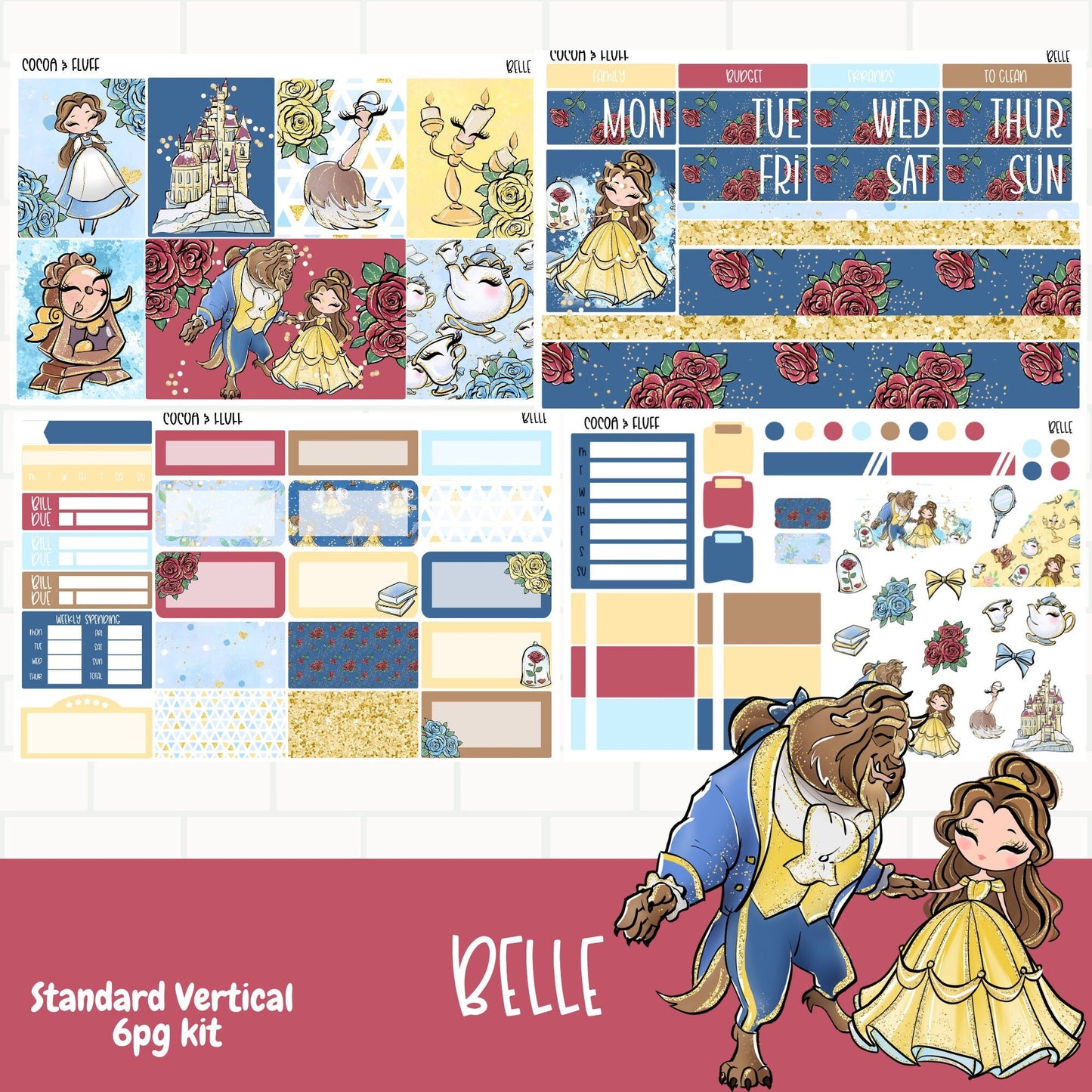 Belle Standard Vertical Weekly Sticker Kit