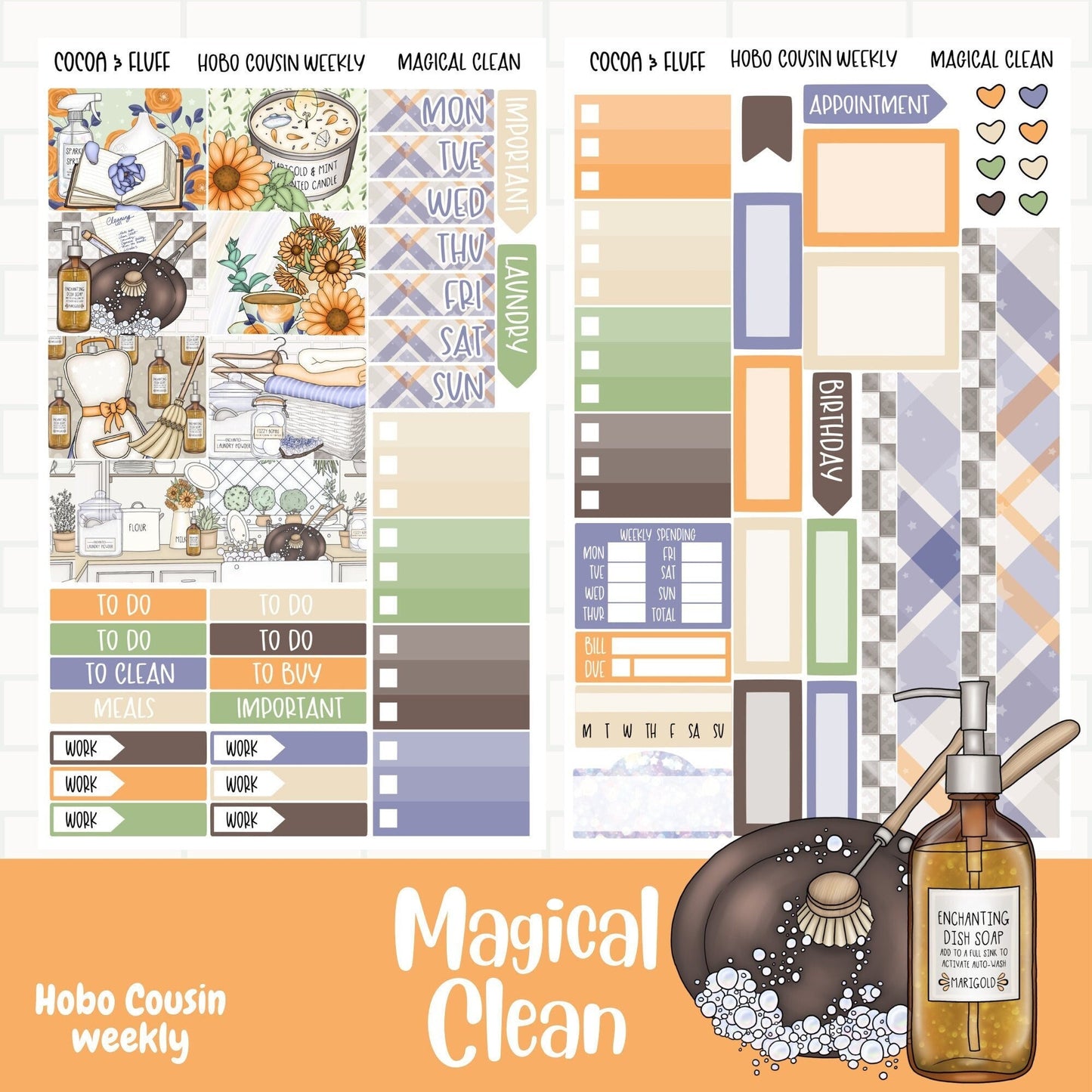 Magical Clean Hobo Cousin Weekly Sticker Kit