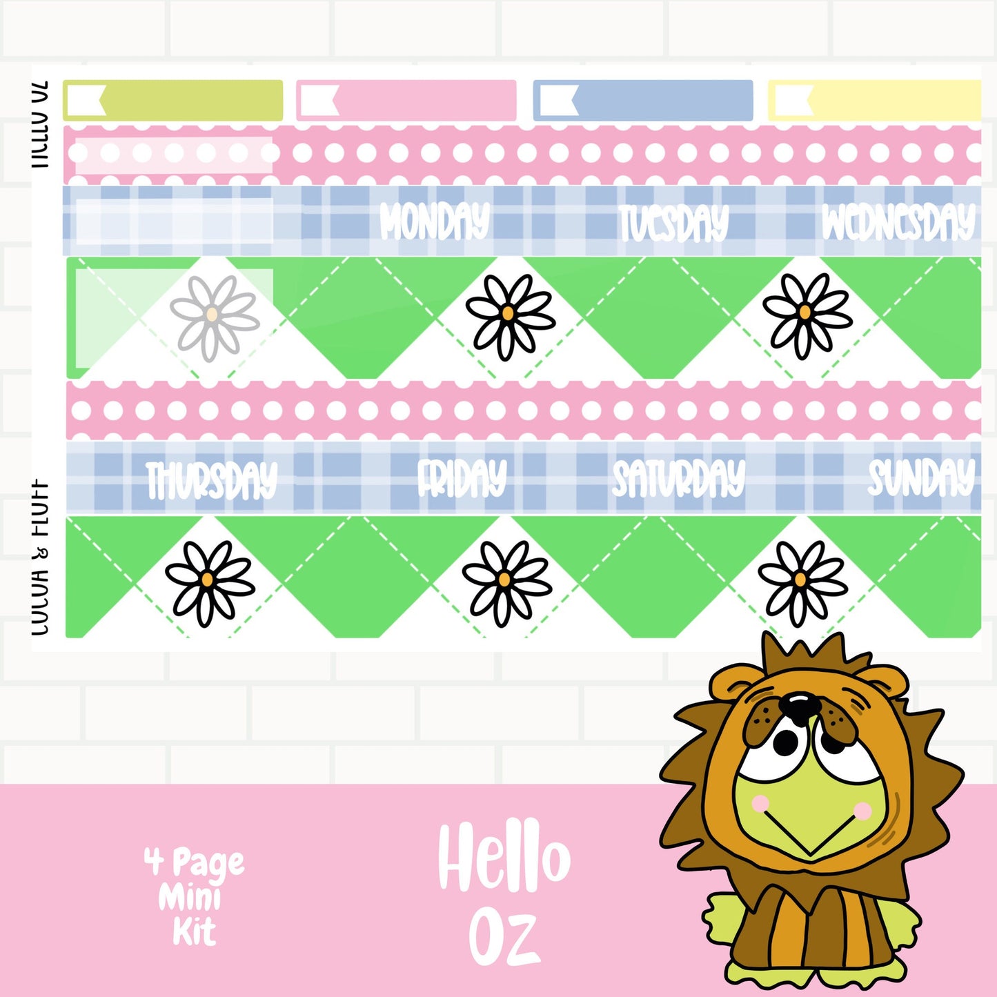Hello Oz Standard Vertical Weekly Sticker kit
