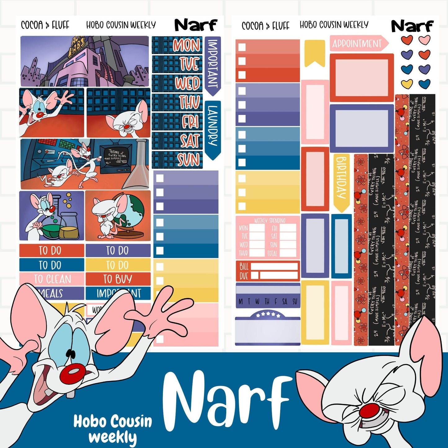 Narf Hobo Cousin Weekly and Monthly Sticker kit