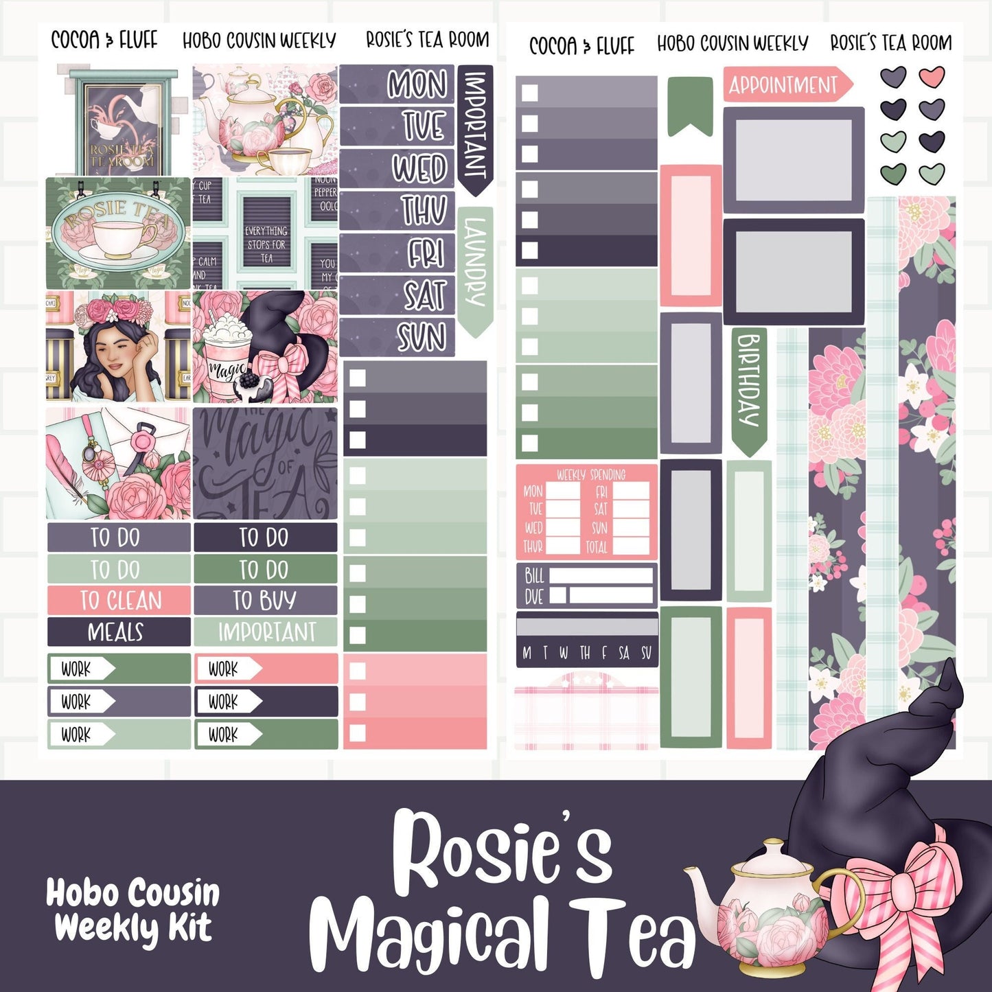 Rosies Tea Hobo Cousin Weekly and Monthly Sticker Kit