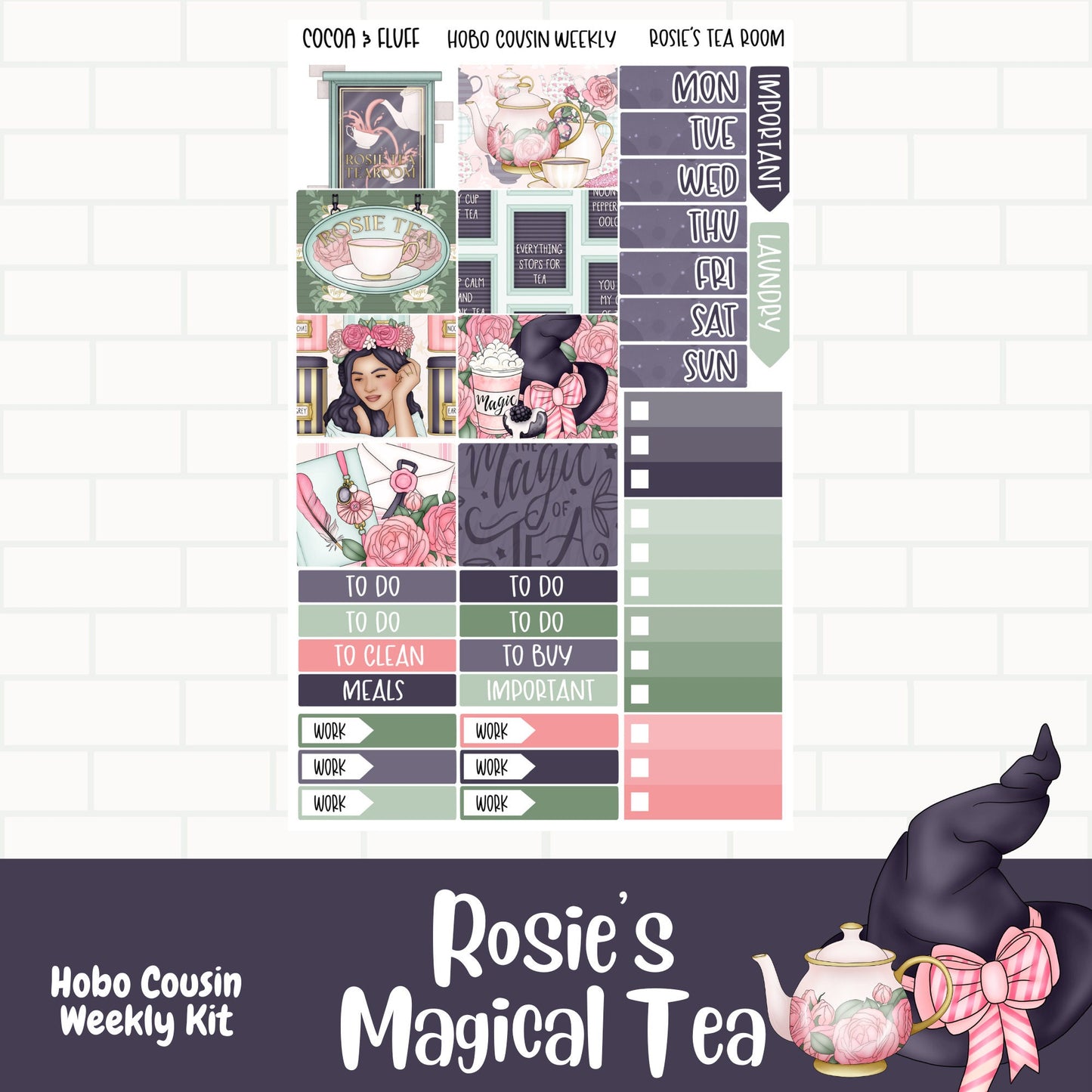 Rosies Tea Hobo Cousin Weekly and Monthly Sticker Kit