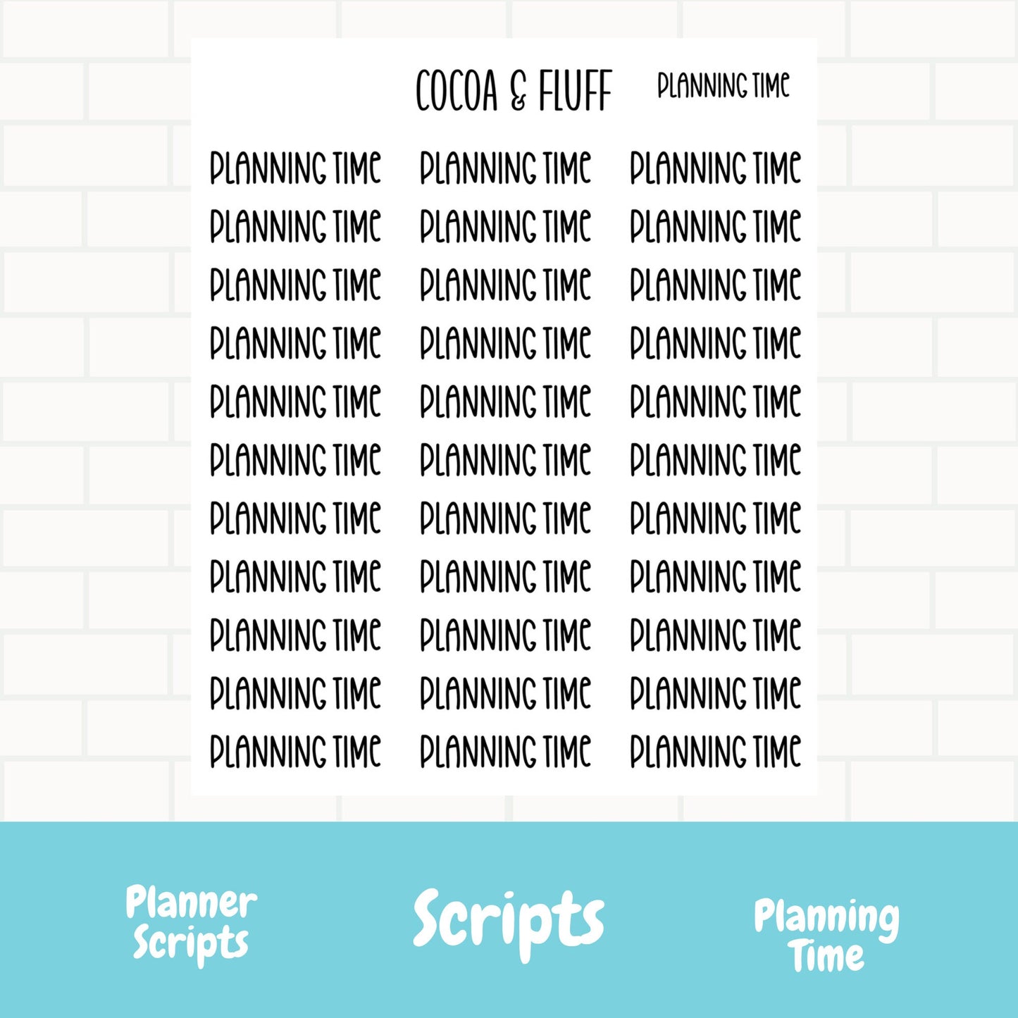 Planning Time Script Stickers