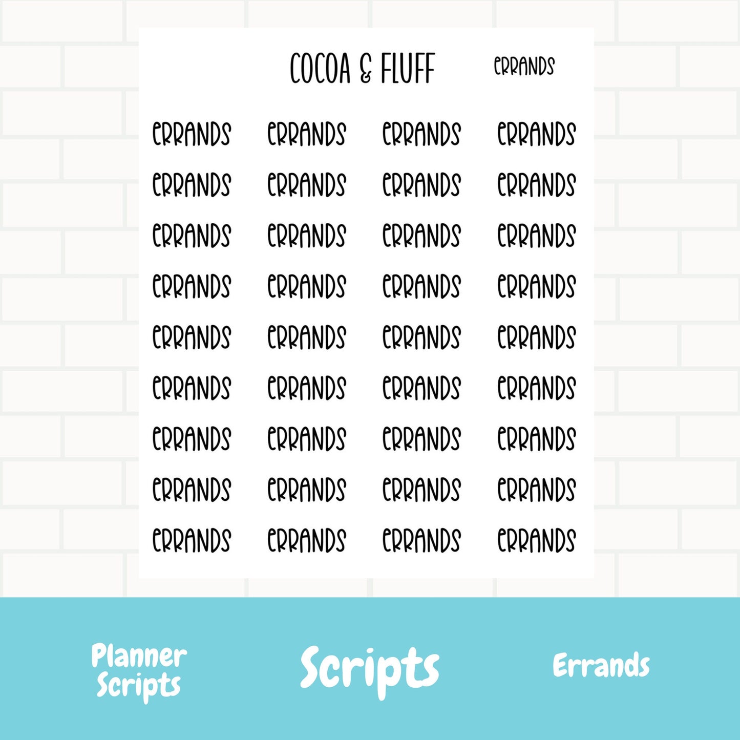 Errands Script Stickers