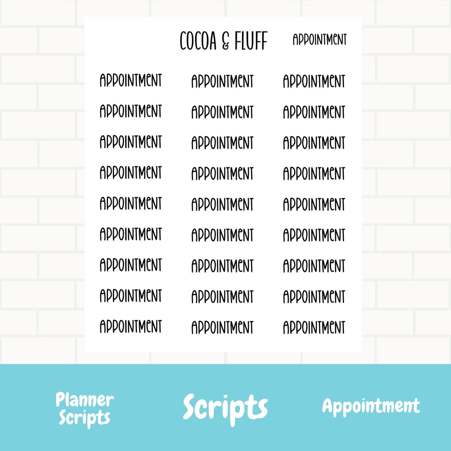 Appointment Script Stickers