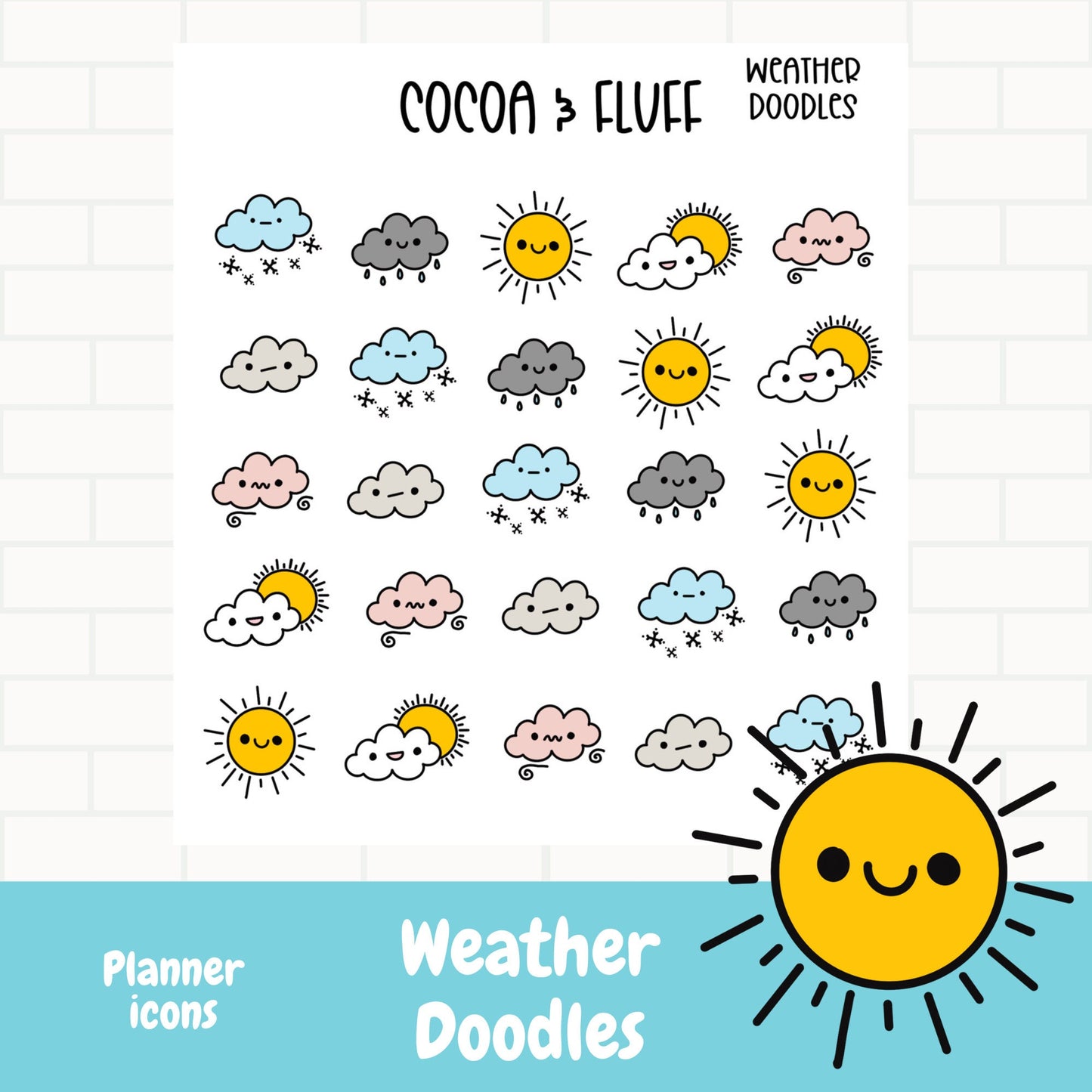 Weather Doodles Planner Icons