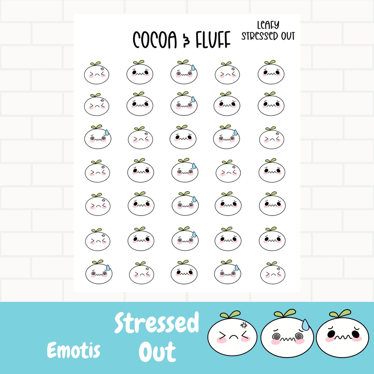 Stressed Out Leafy Planner Icons
