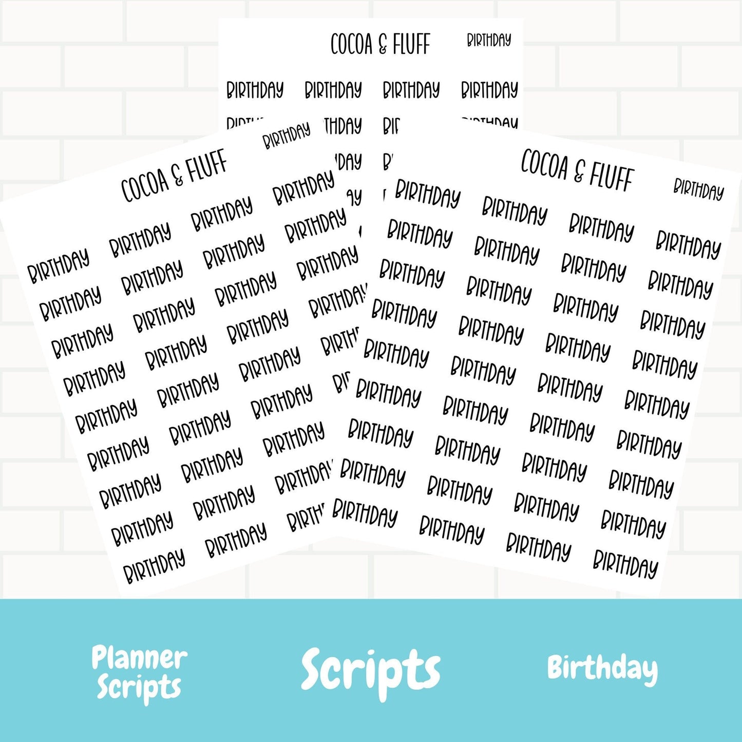Birthday Script Stickers