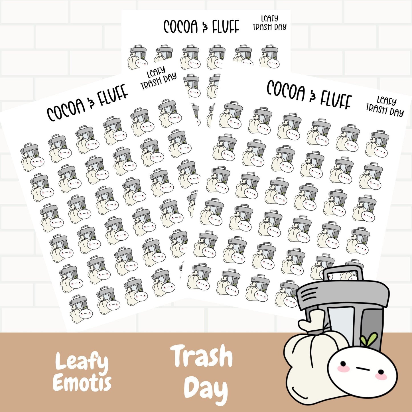 Trash Day Leafy Planner Icons
