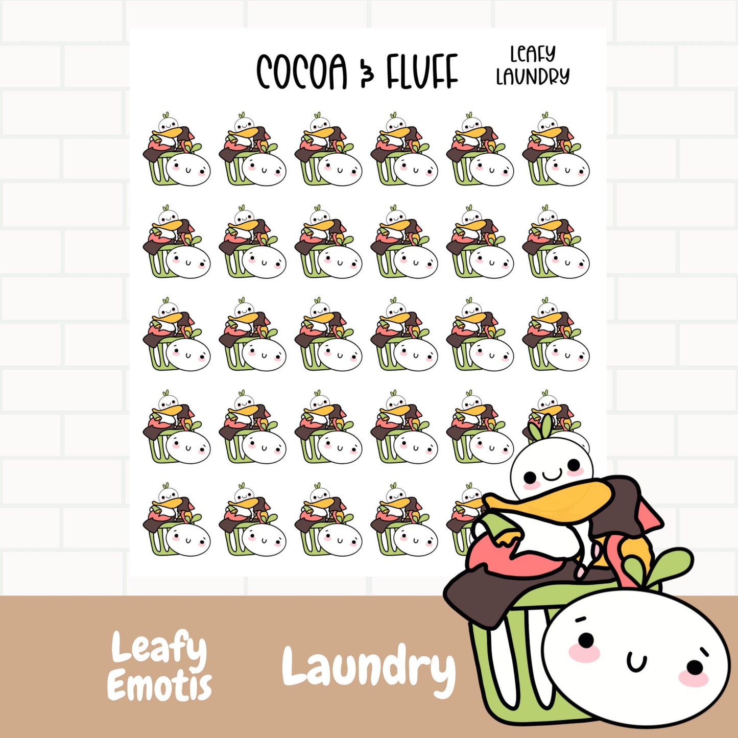 Laundry Leafy Planner Icons