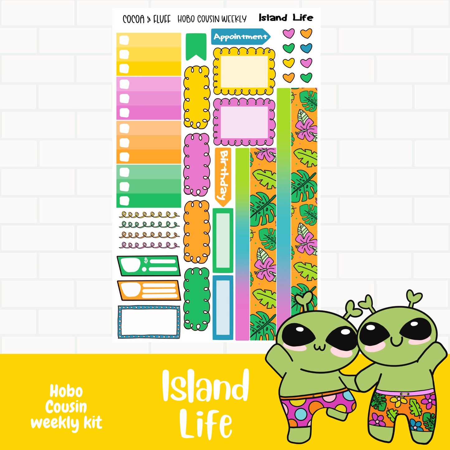 Island Life Hobo Cousin Weekly Sticker Kit