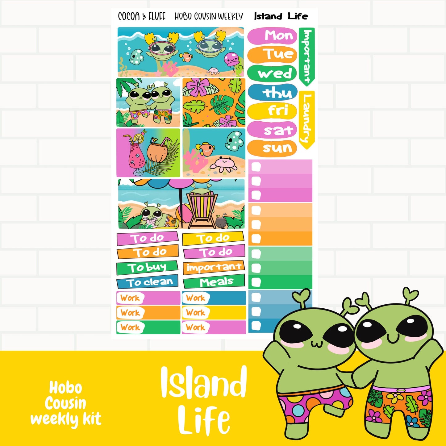 Island Life Hobo Cousin Weekly Sticker Kit