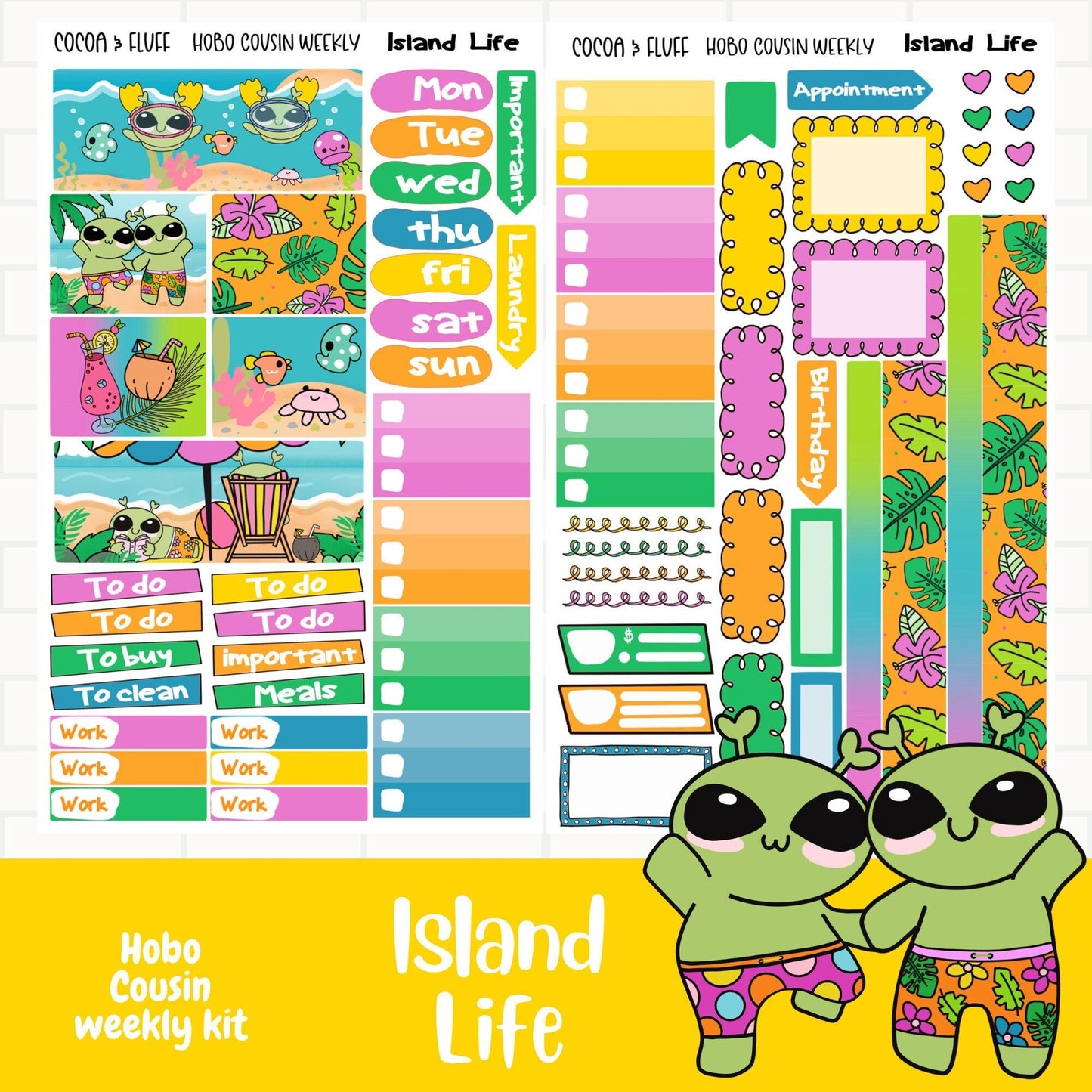 Island Life Hobo Cousin Weekly Sticker Kit