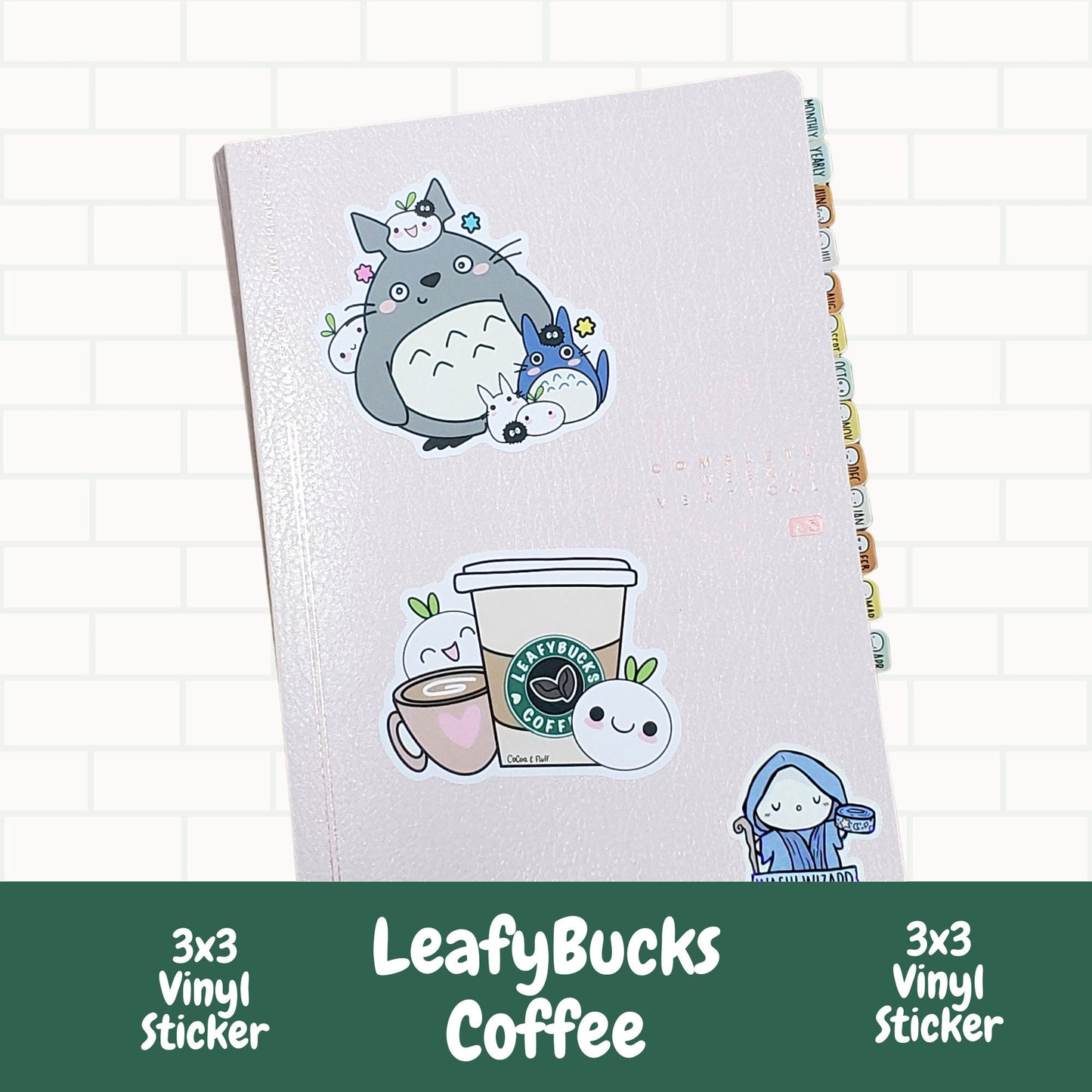 Cafe Leafy Vinyl Sticker
