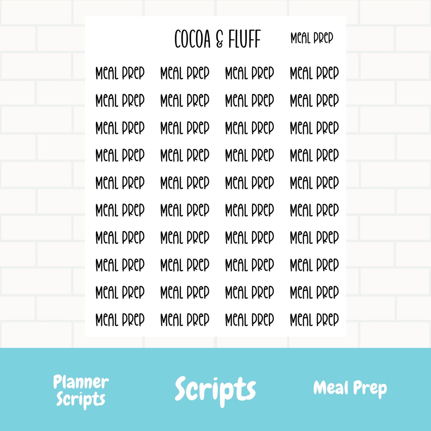 Meal Prep Script Stickers