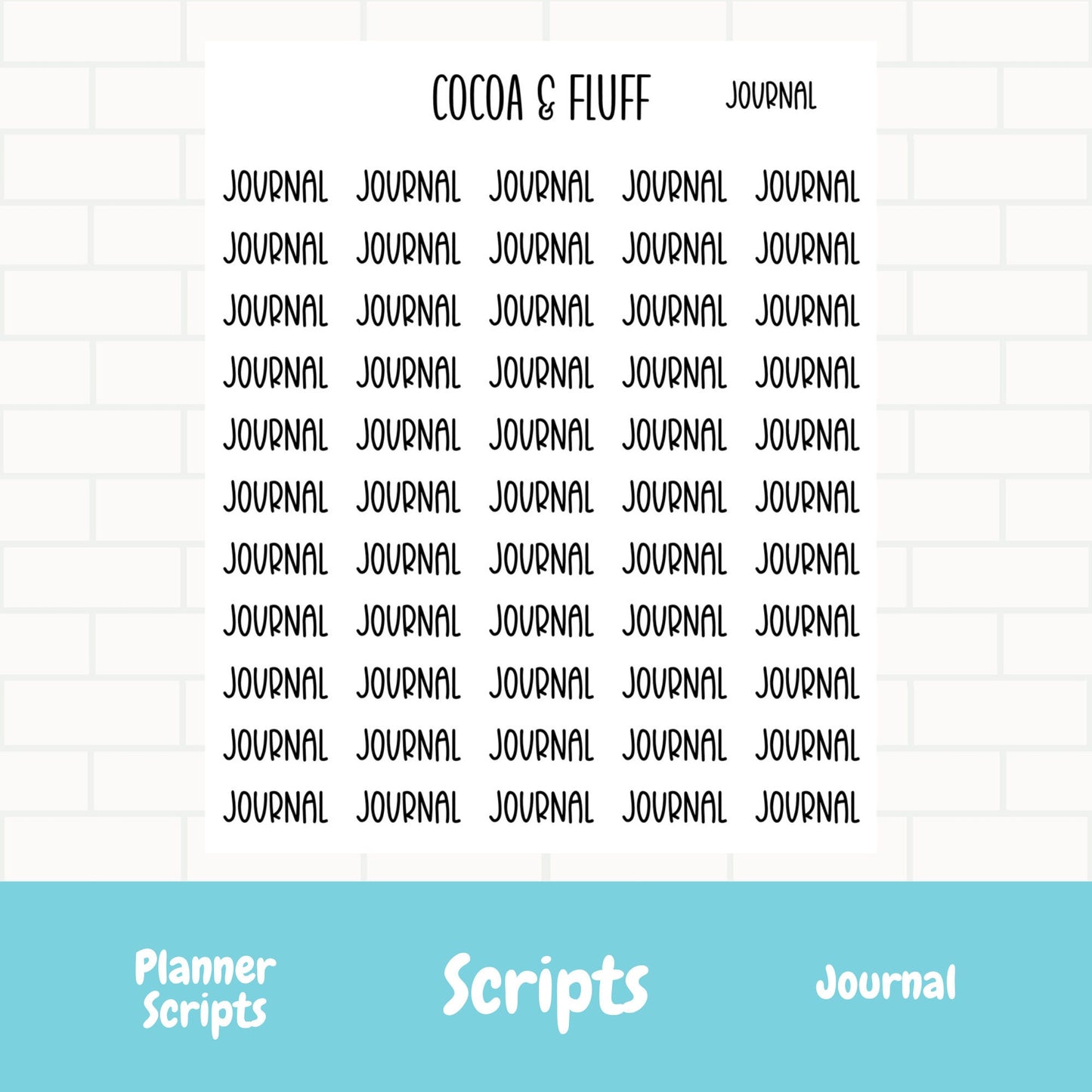 Journal Script Stickers