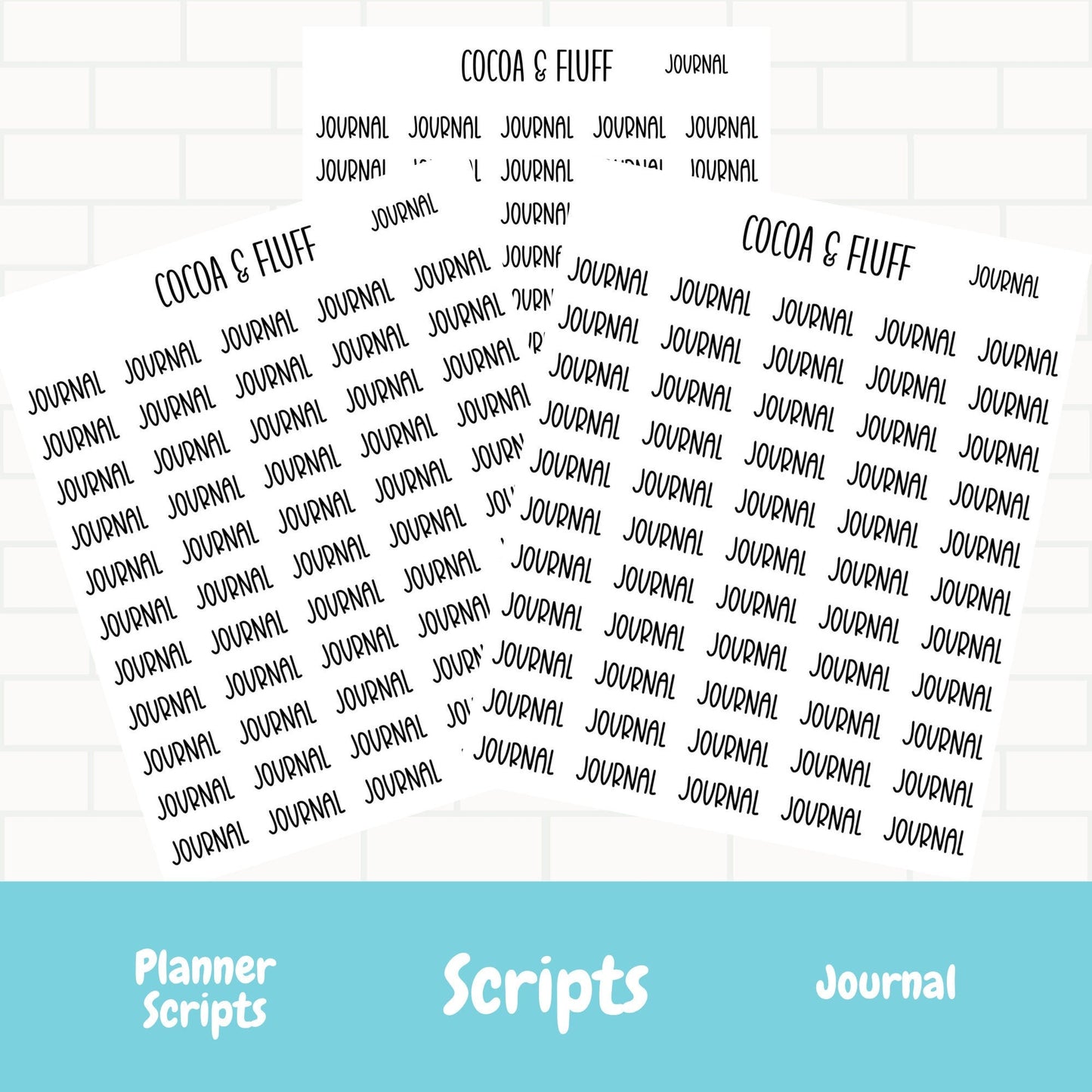 Journal Script Stickers