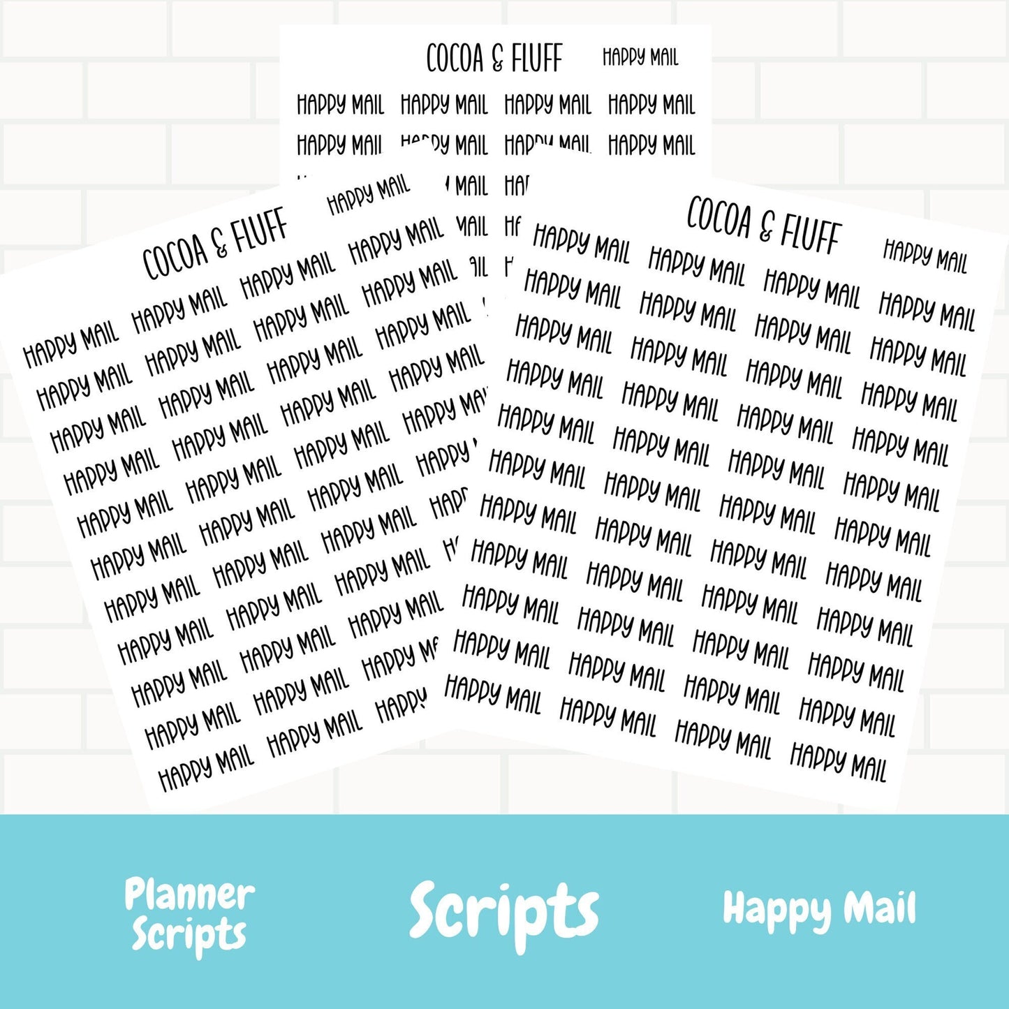Happy Mail Script Stickers