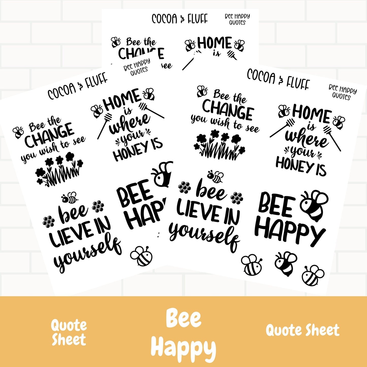 Bee Happy Quote Sheet
