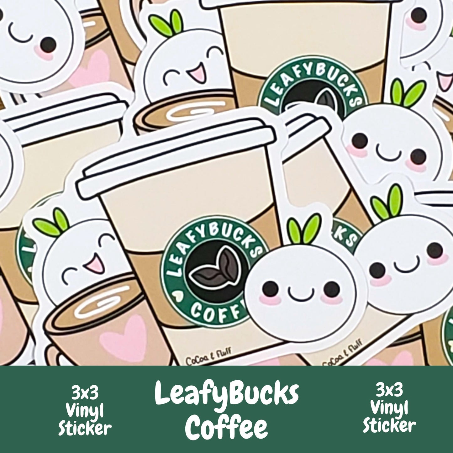 Cafe Leafy Vinyl Sticker