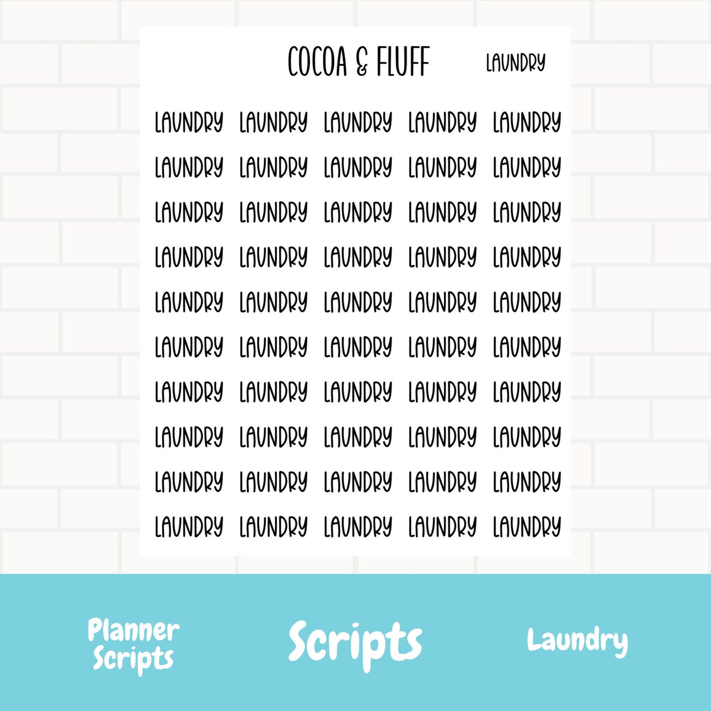 Laundry Script Stickers