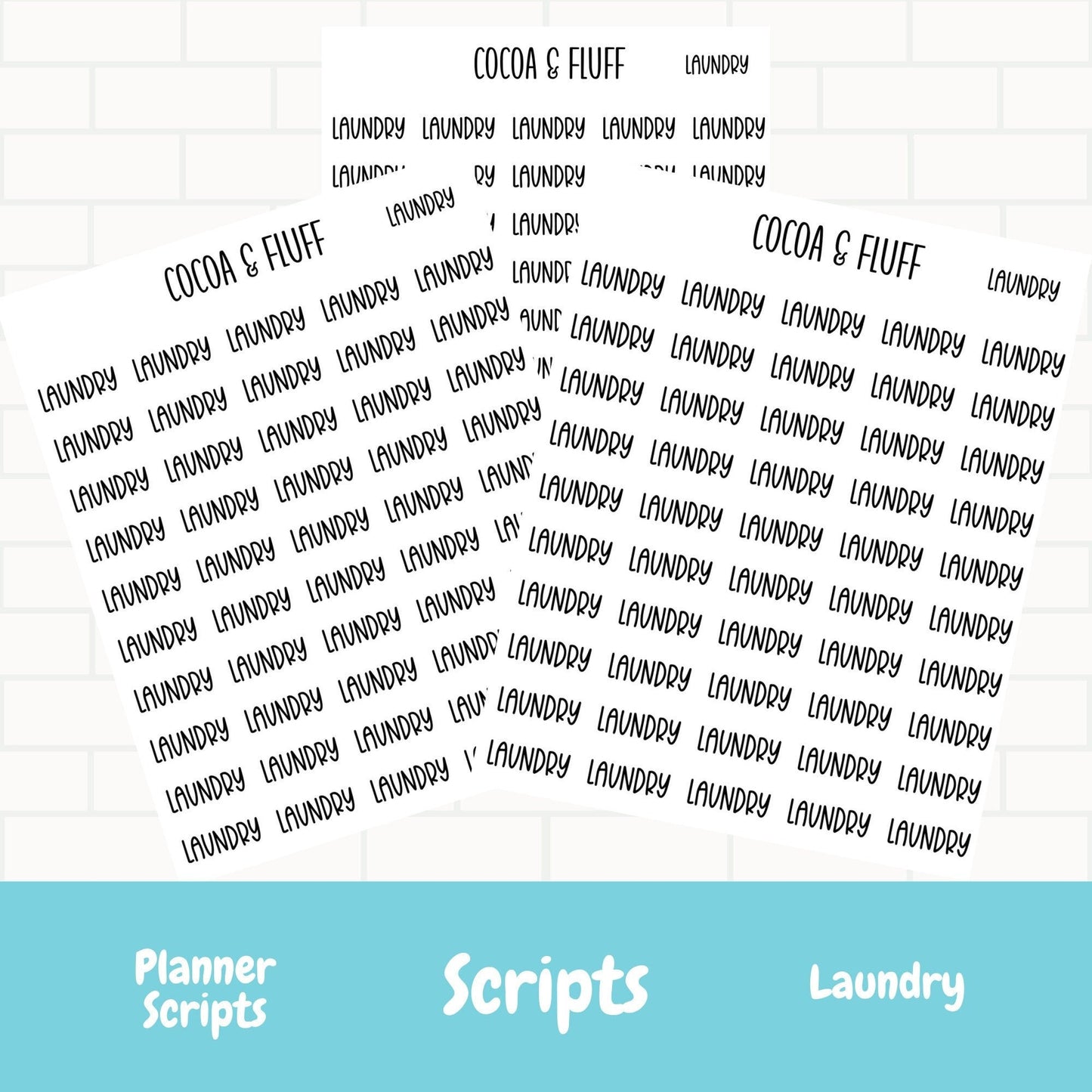 Laundry Script Stickers
