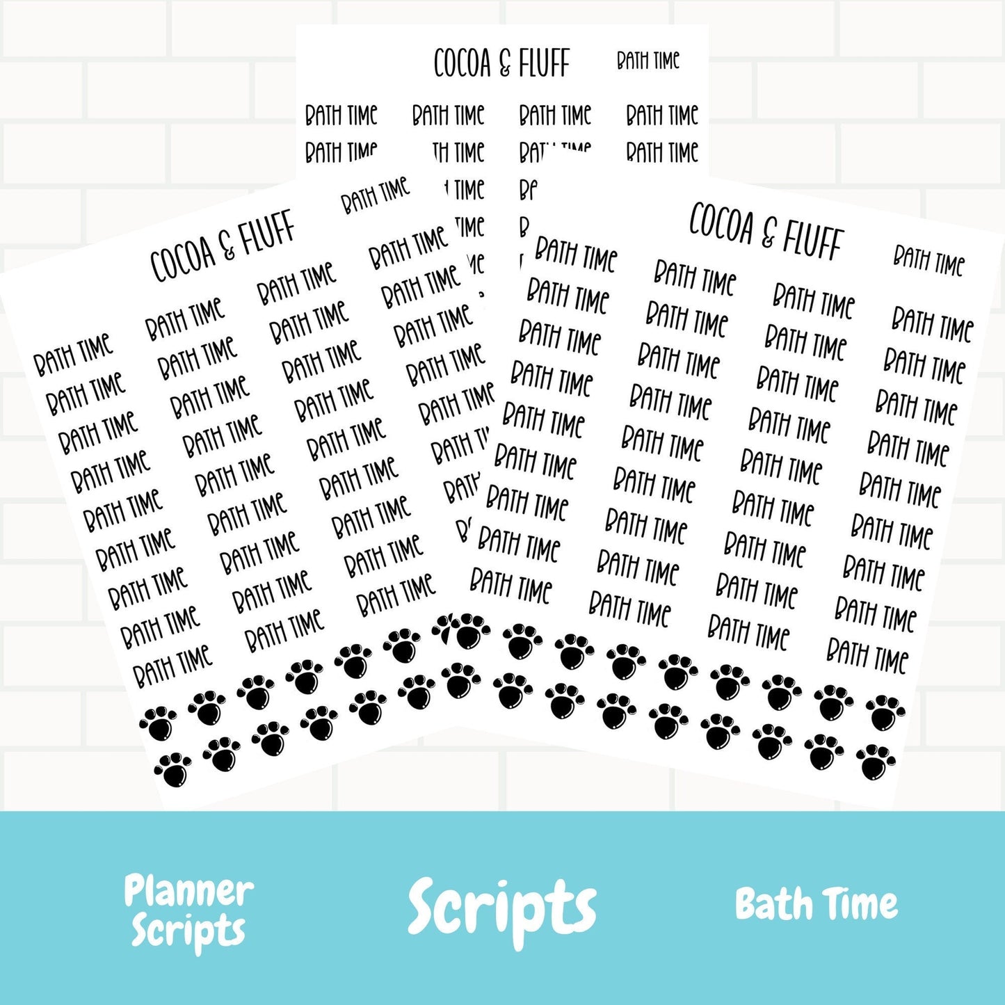 Bath Time Script Stickers