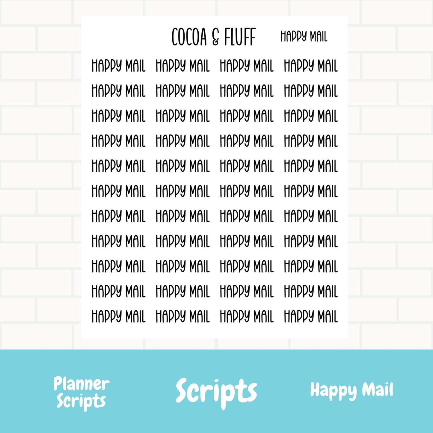 Happy Mail Script Stickers